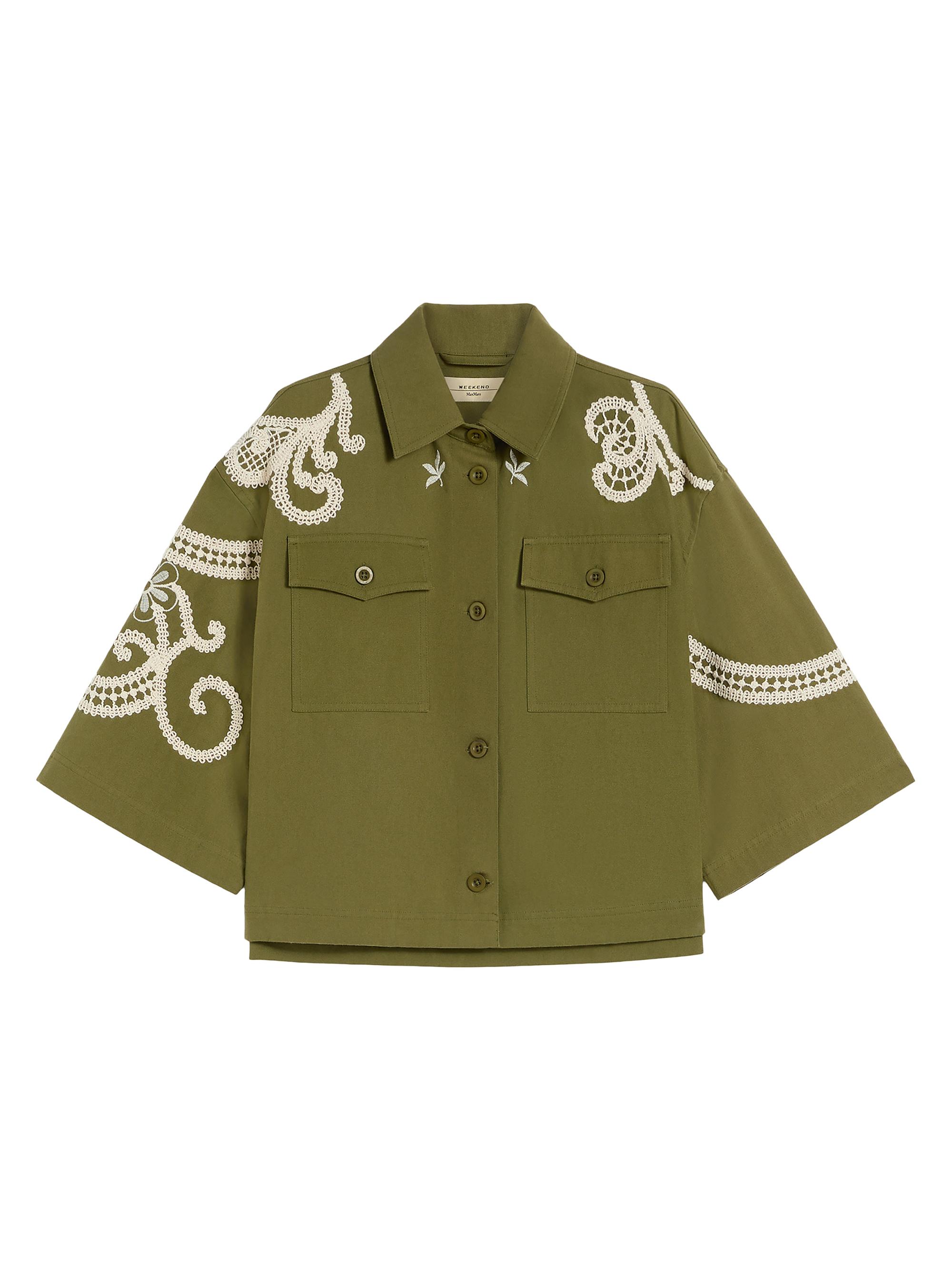 Weekend Max Mara Women's Cotton Canvas Jacket with Embroideries - Kakhi