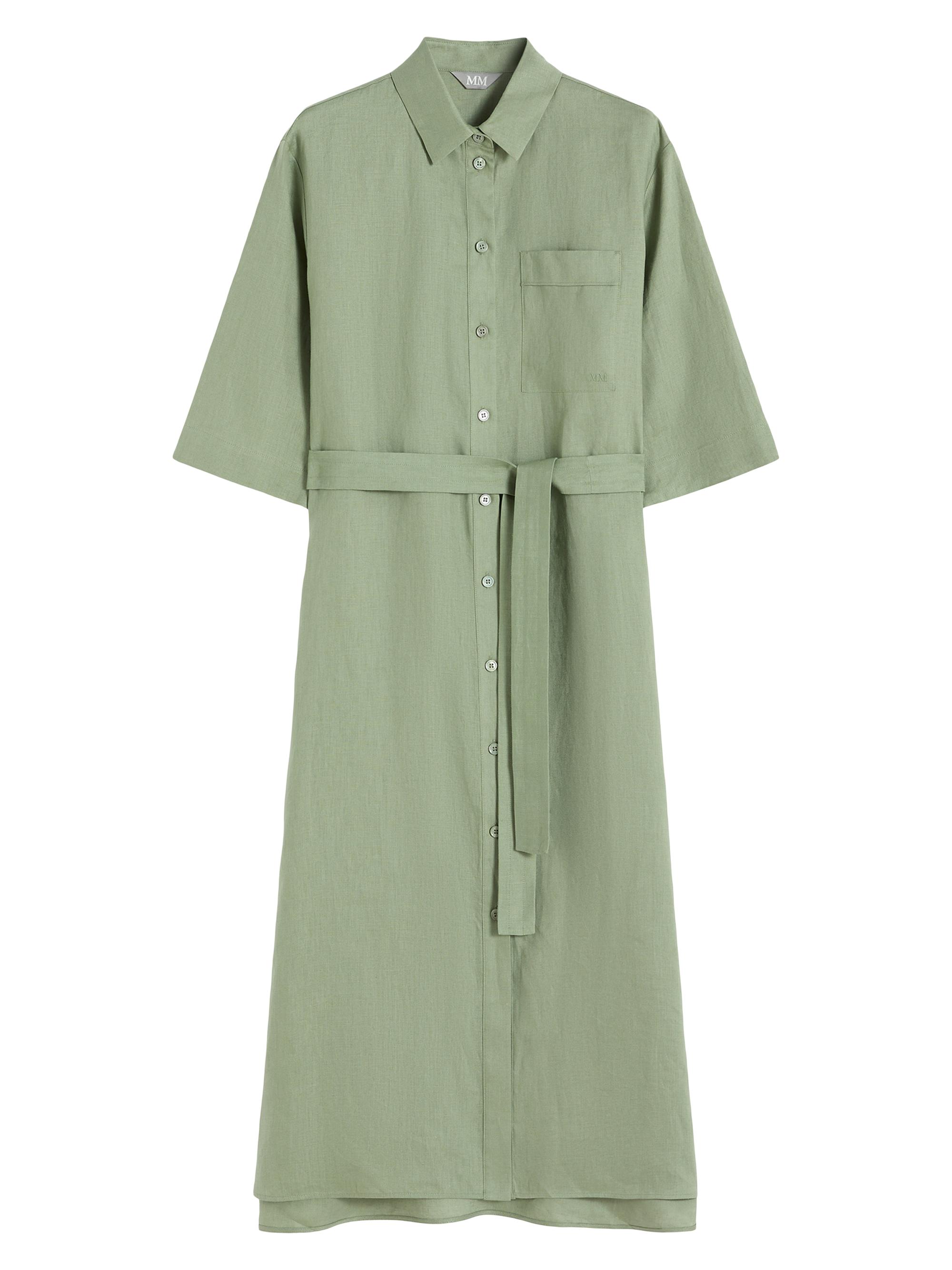 MM Max Mara Women's Washed Linen Shirt Dress - Sage Green