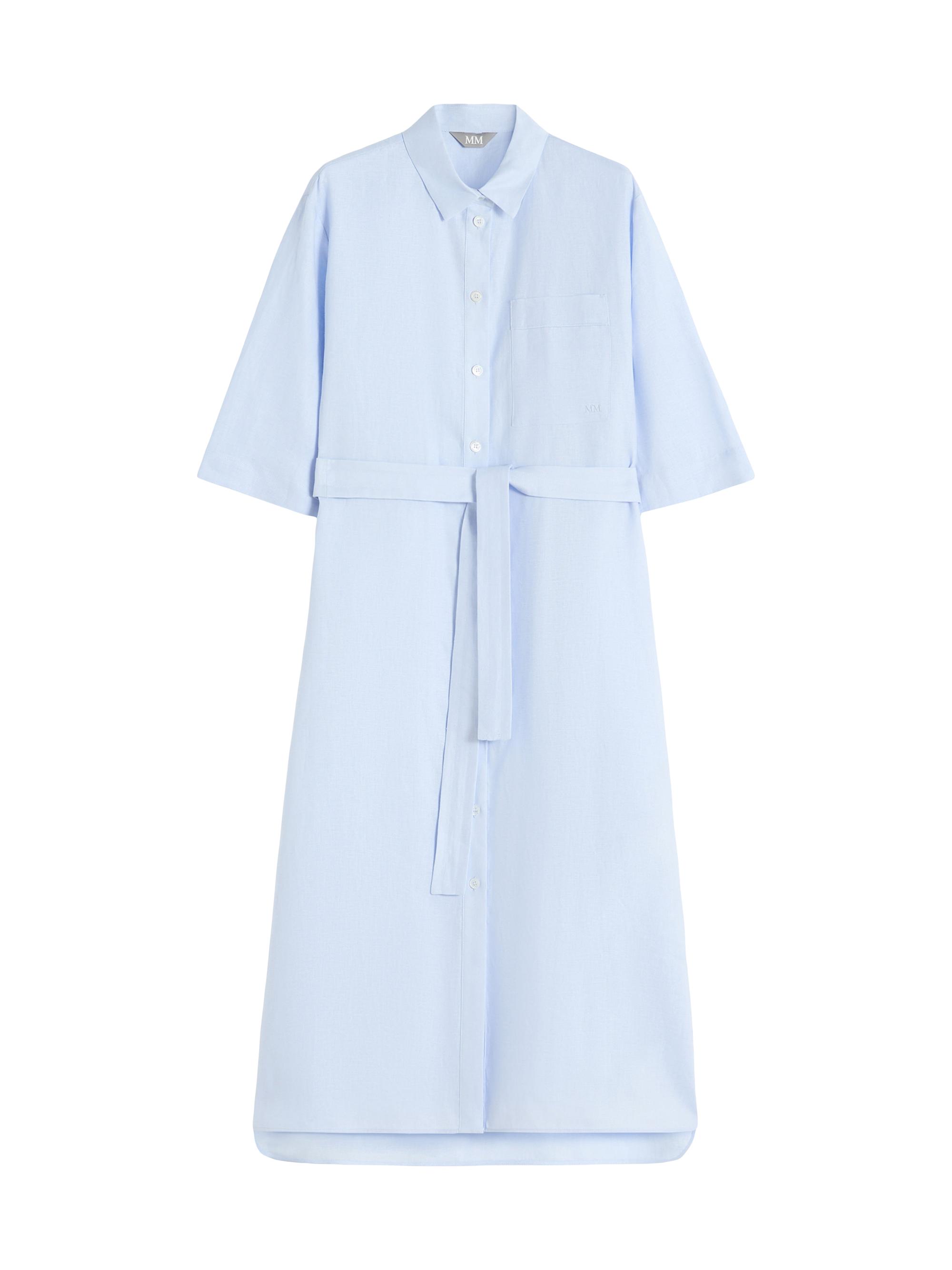 MM Max Mara Women's Washed Linen Shirt Dress - Sky Blue