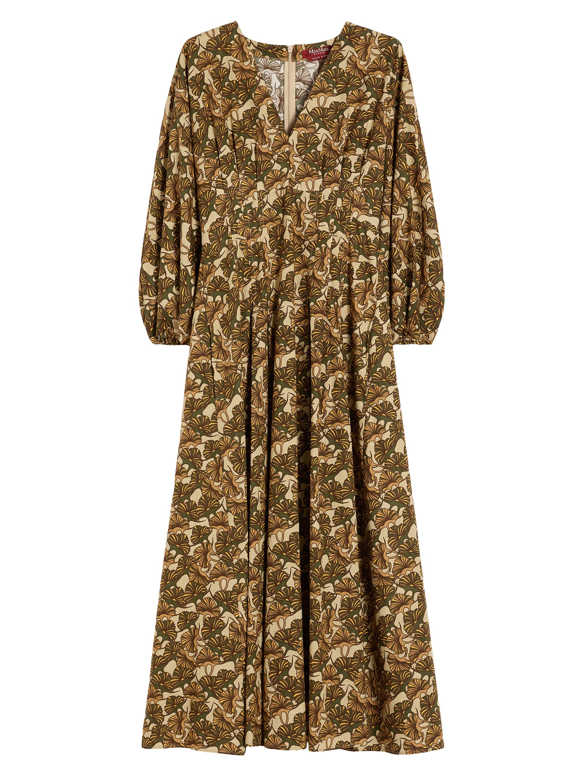 Max Mara Women's Printed Cotton Poplin Dress - Natural