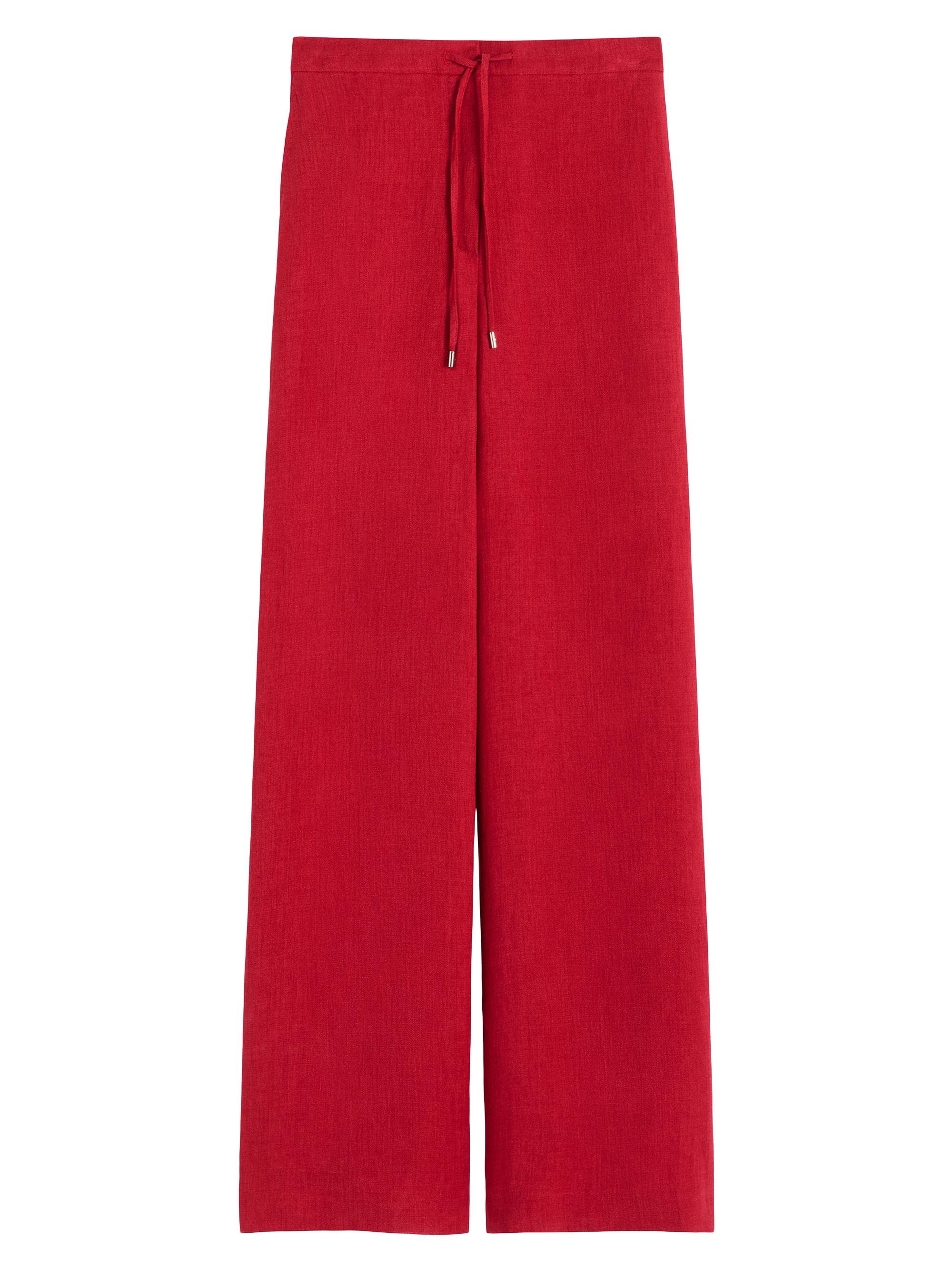 Max Mara Women's Linen Twill Trousers - Red