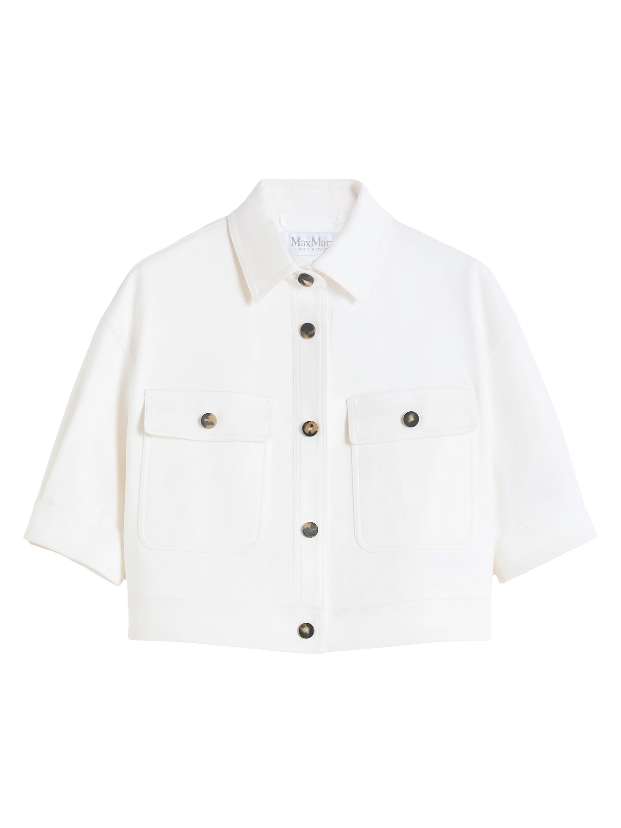 Max Mara Women's Stretch Cotton Cropped Jacket - Optical White