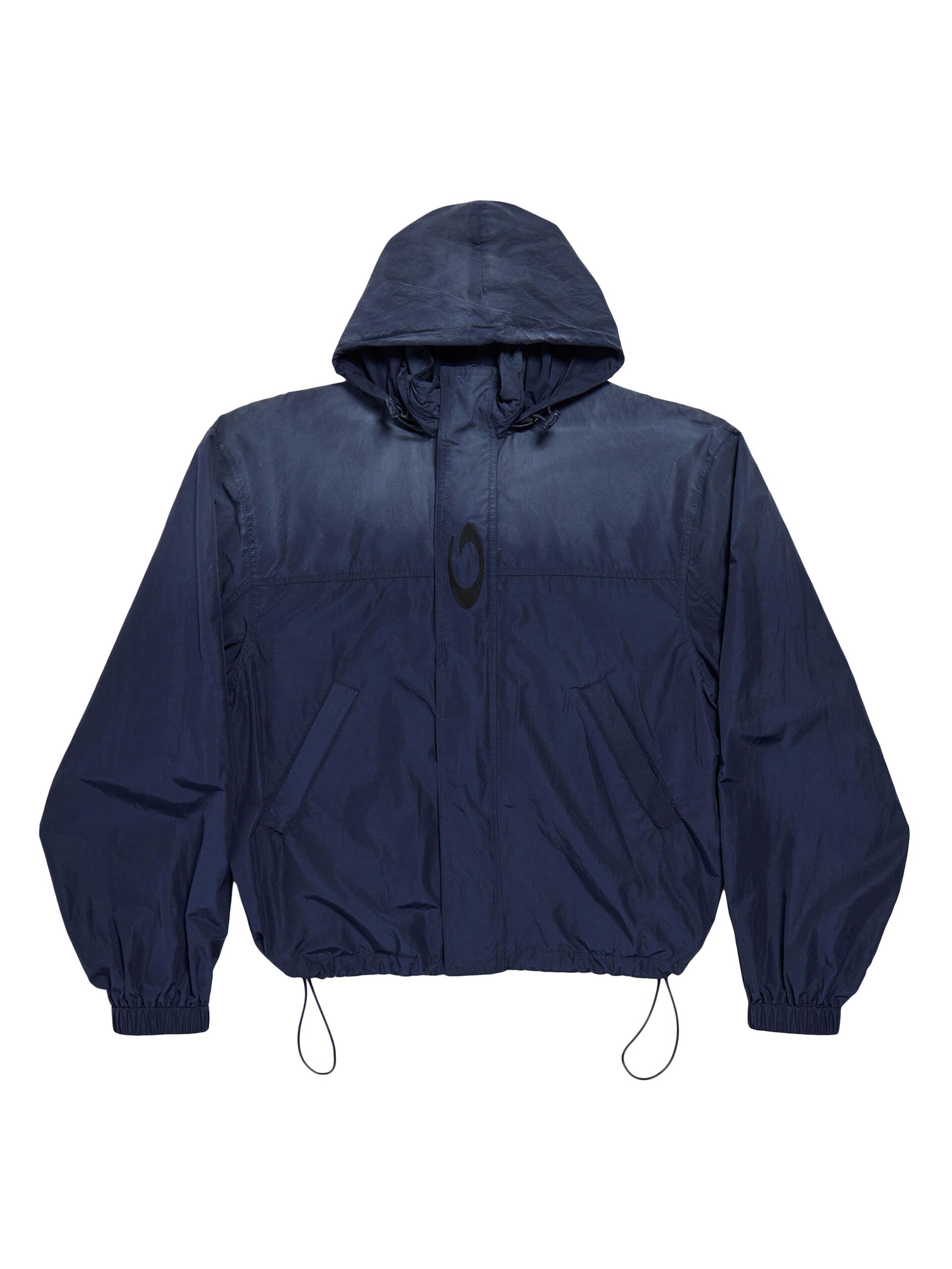Balenciaga Men's Hooded Rain Jacket - Marine Blue