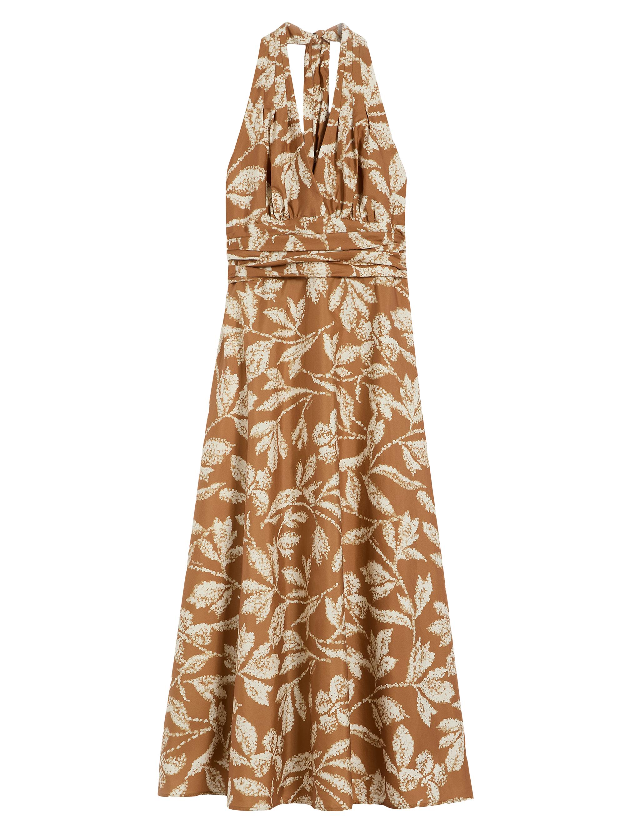 Max Mara Women's Long Dress in Printed Poplin - Caramel