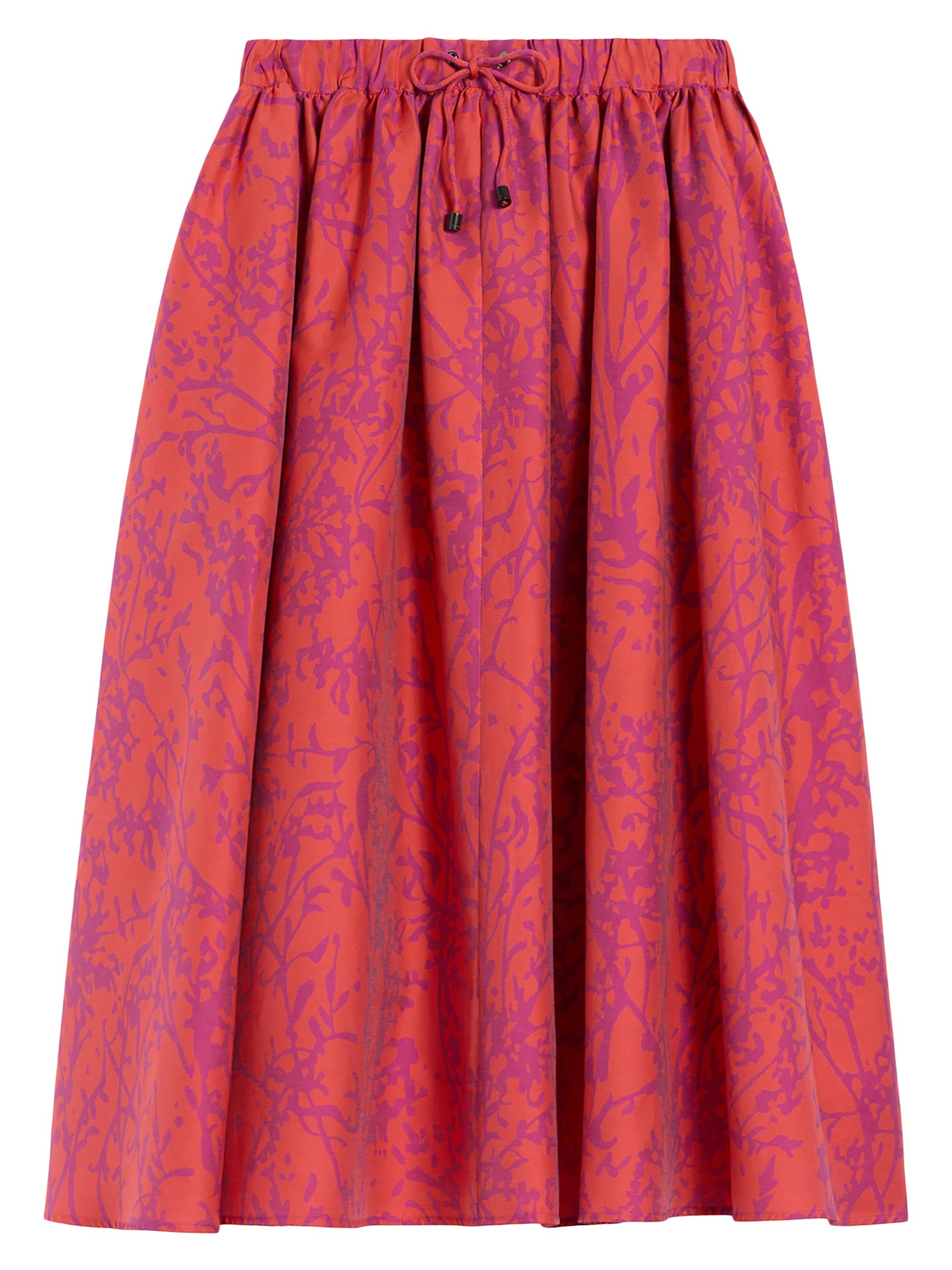Max Mara Women's Jacquard Cotton and Silk Midi Skirt - Coral