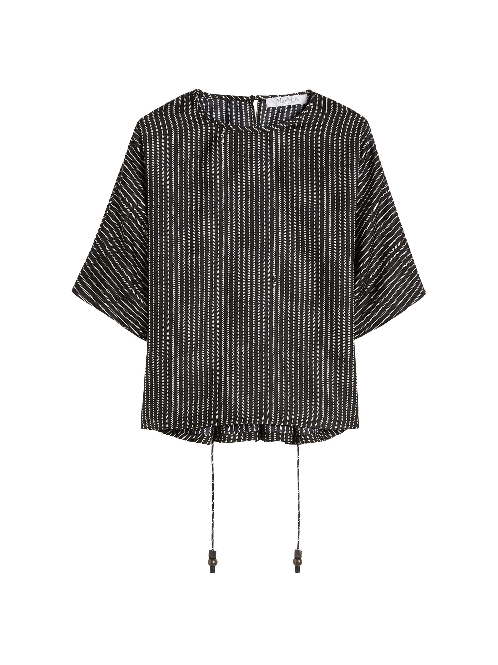 Max Mara Women's Printed Silk Blouse - Black White