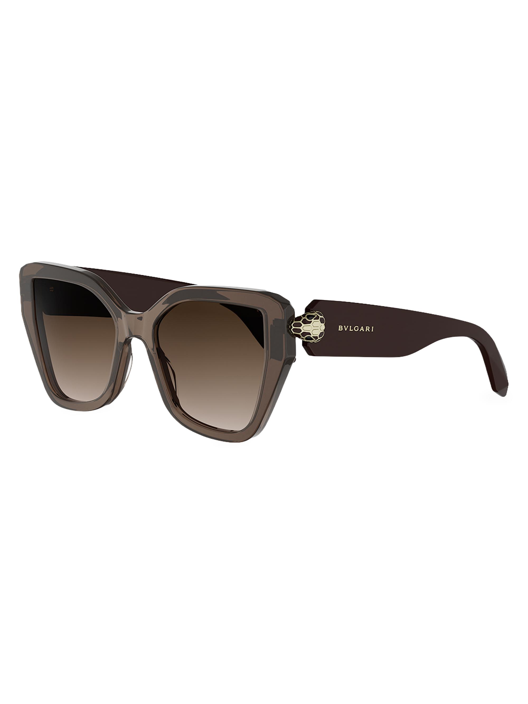 BVLGARI Women's Serpenti Forever 53MM Butterfly Sunglasses - Dark Brown Gradient Brown