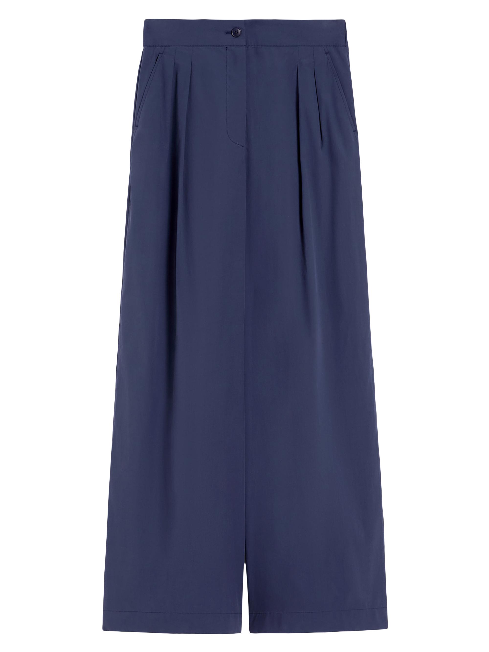 Weekend Max Mara Women's Wide Leg Cotton Poplin Trousers - Navy