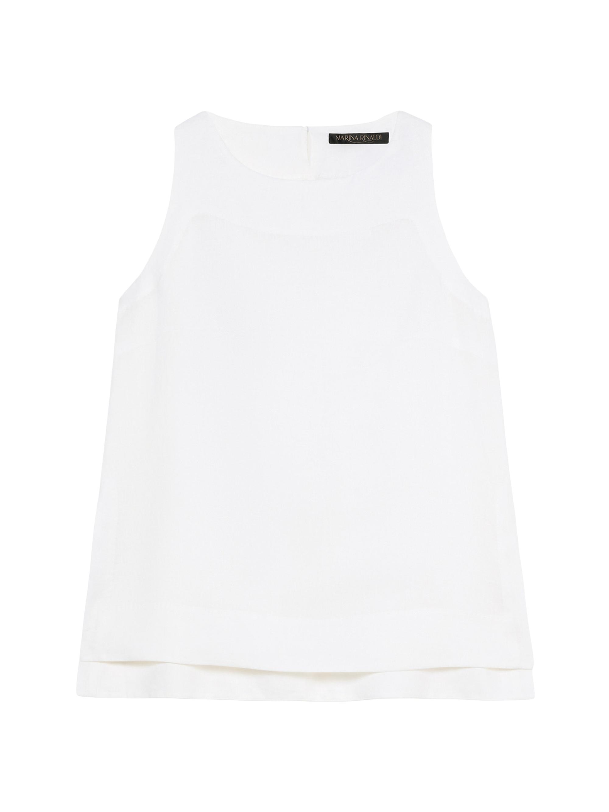 Marina Rinaldi Women's Linen Canvas Top - Optical White