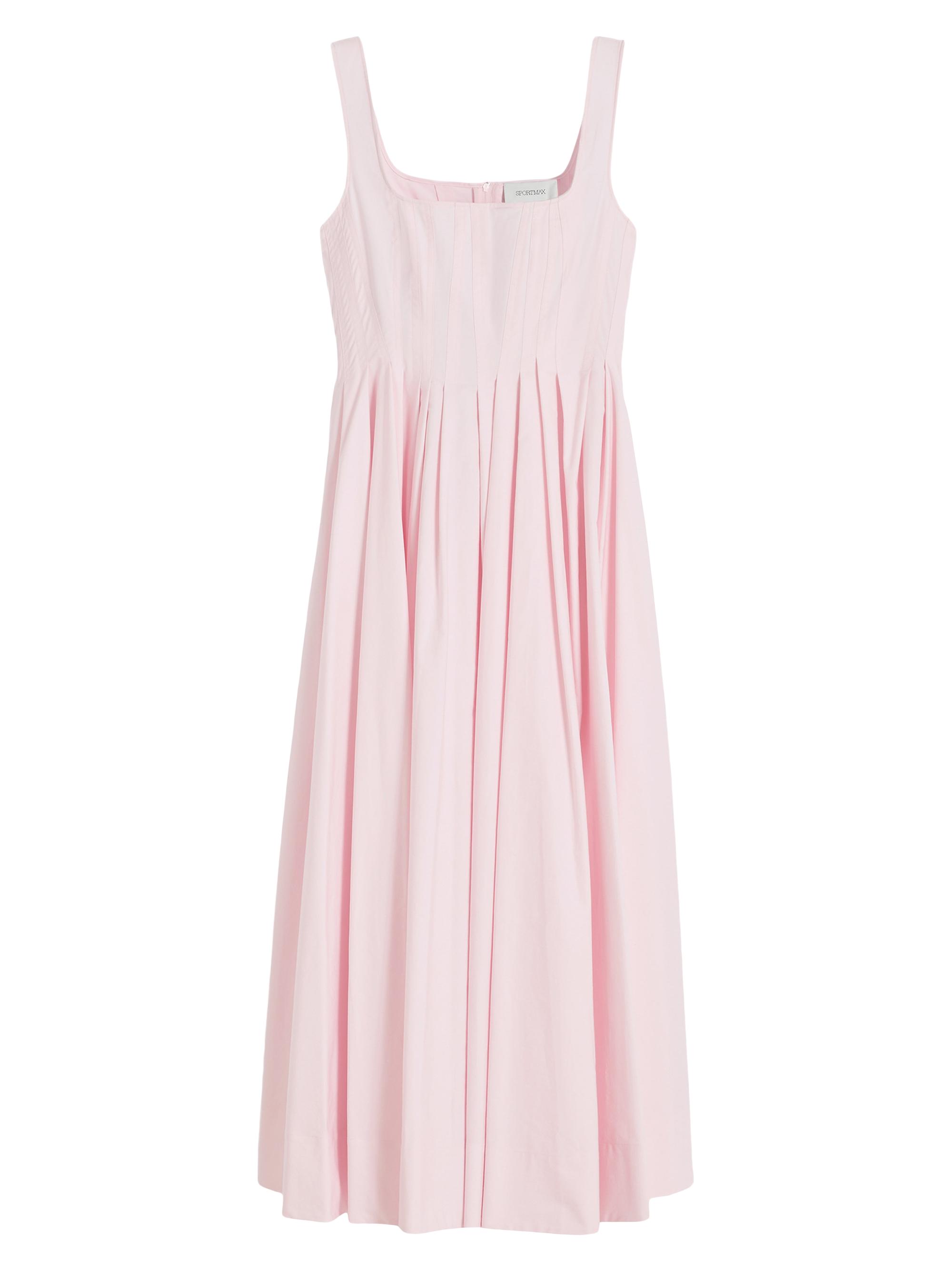 Sportmax Women's Long Sleeveless Pure Cotton Dress - Pink
