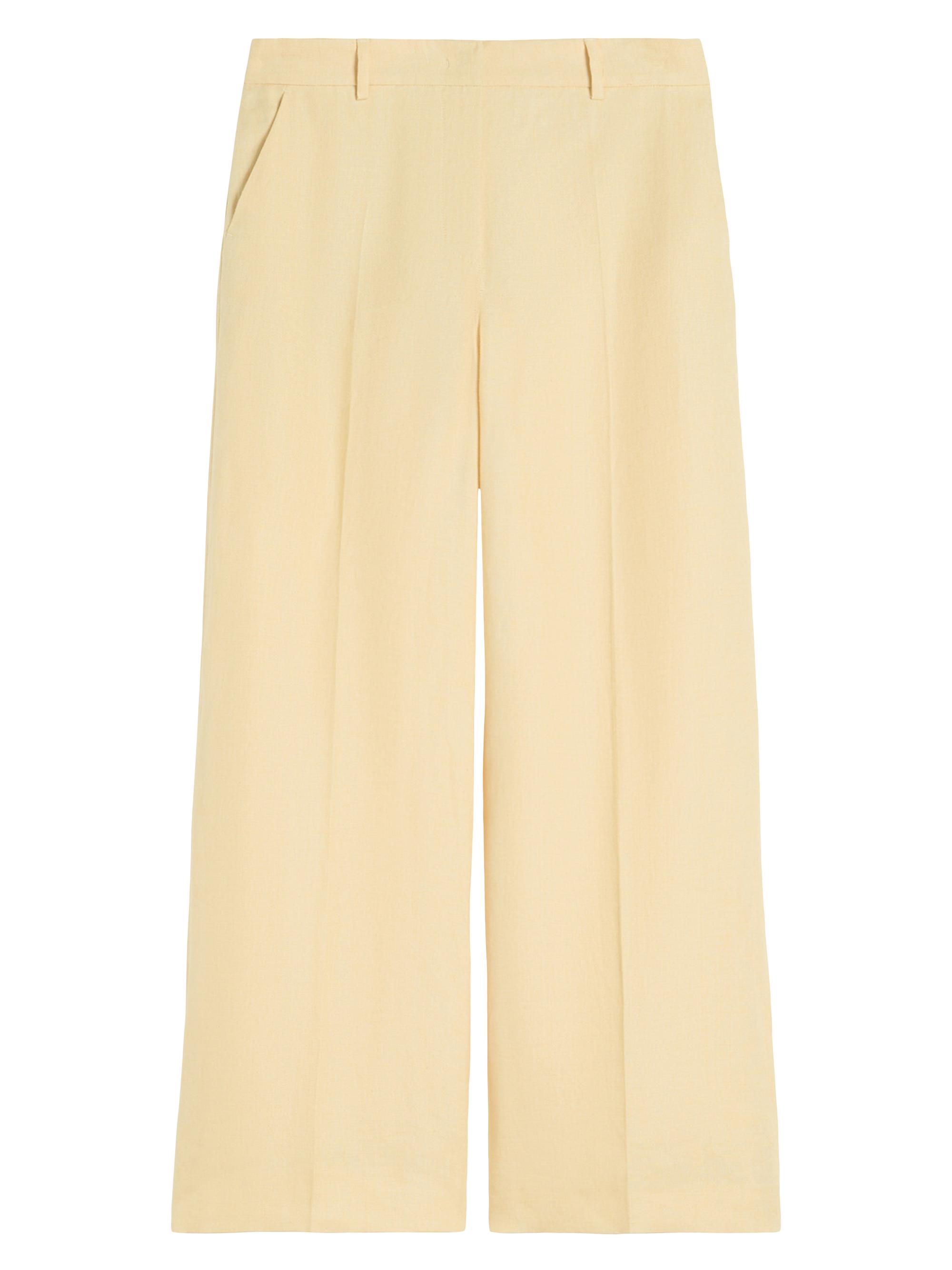 Weekend Max Mara Women's Linen Canvas Trousers - Light Yellow