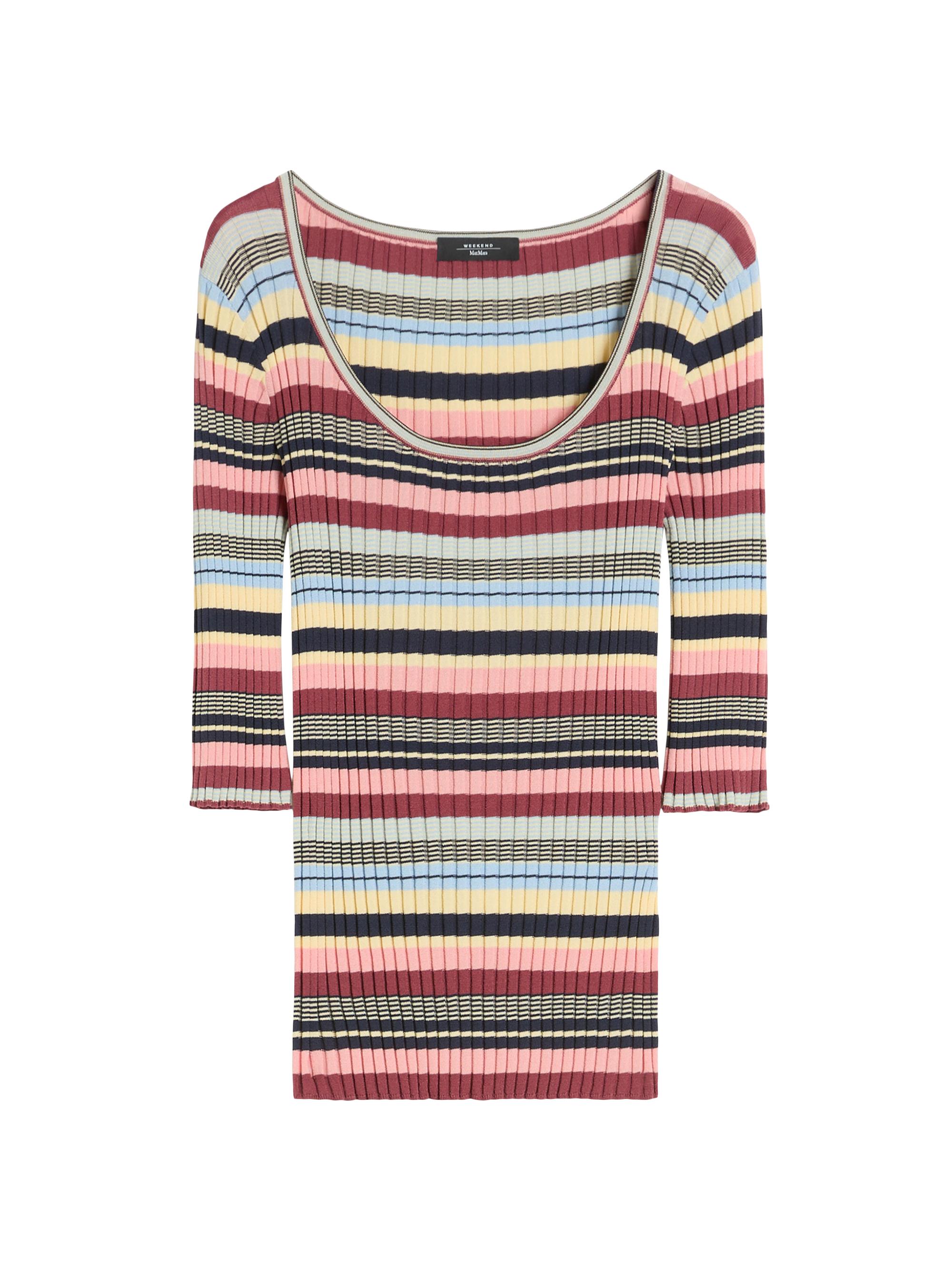 Weekend Max Mara Women's Stretch Viscose Yarn Ribbed Jumper - Multicolour