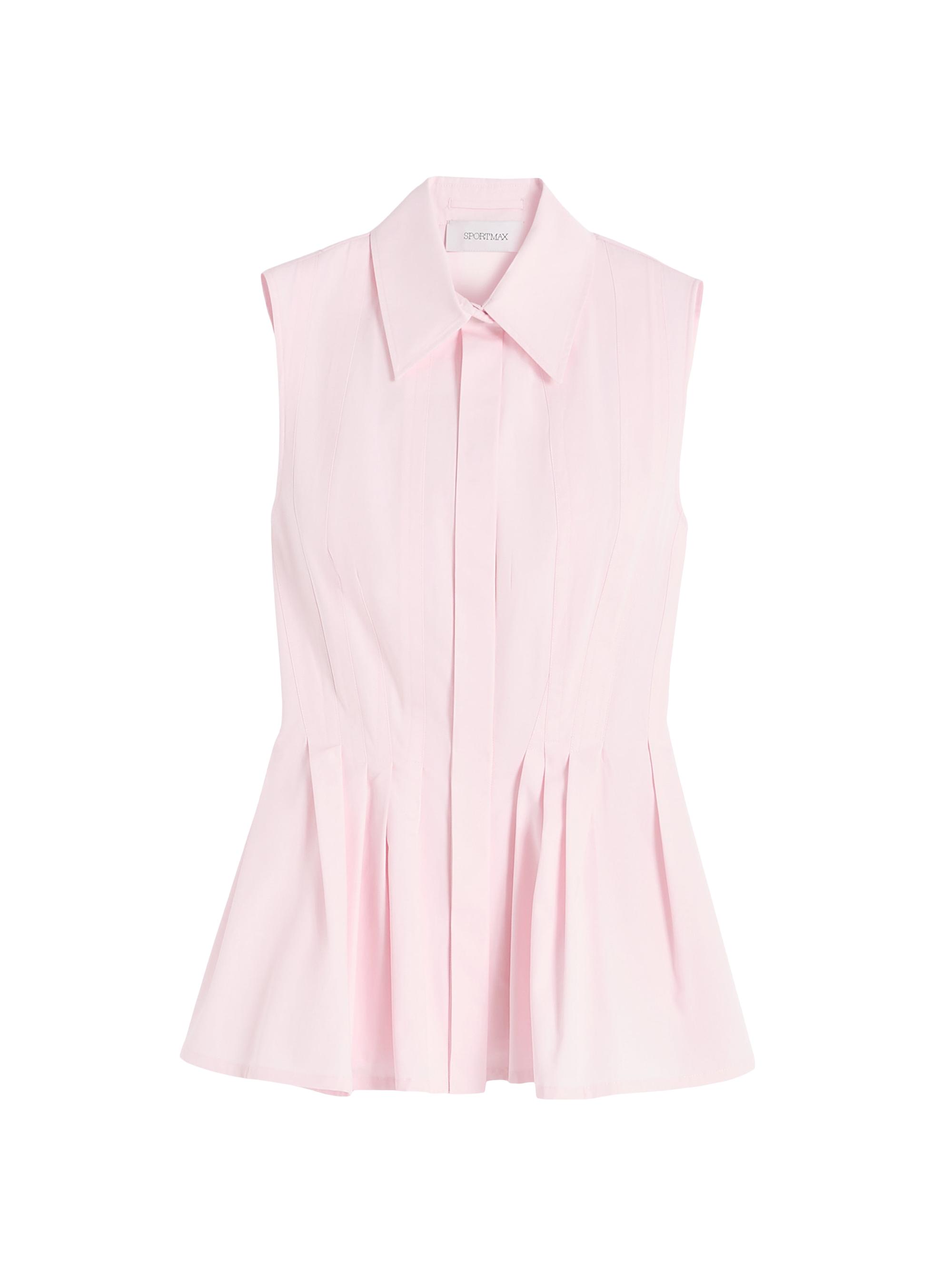 Sportmax Women's Sleeveless Heavy Cotton Canvas Shirt - Pink