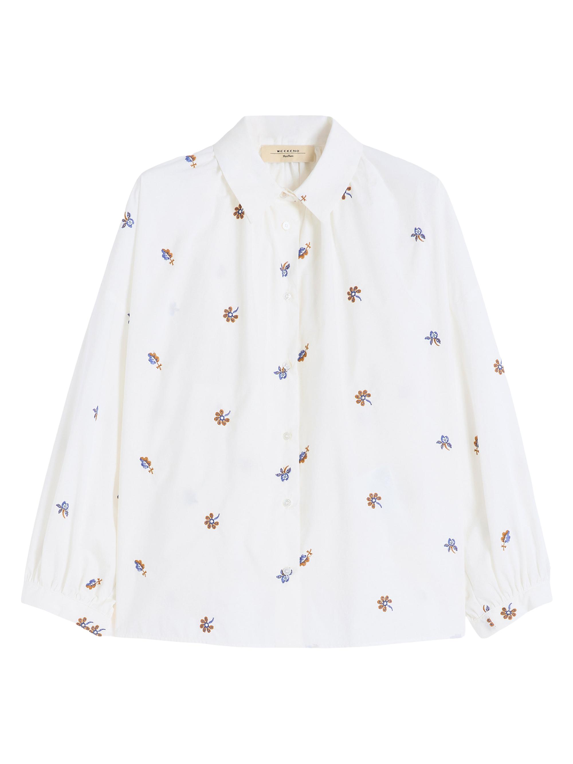 Weekend Max Mara Women's Poplin Shirt with Embroidery - Light Blue