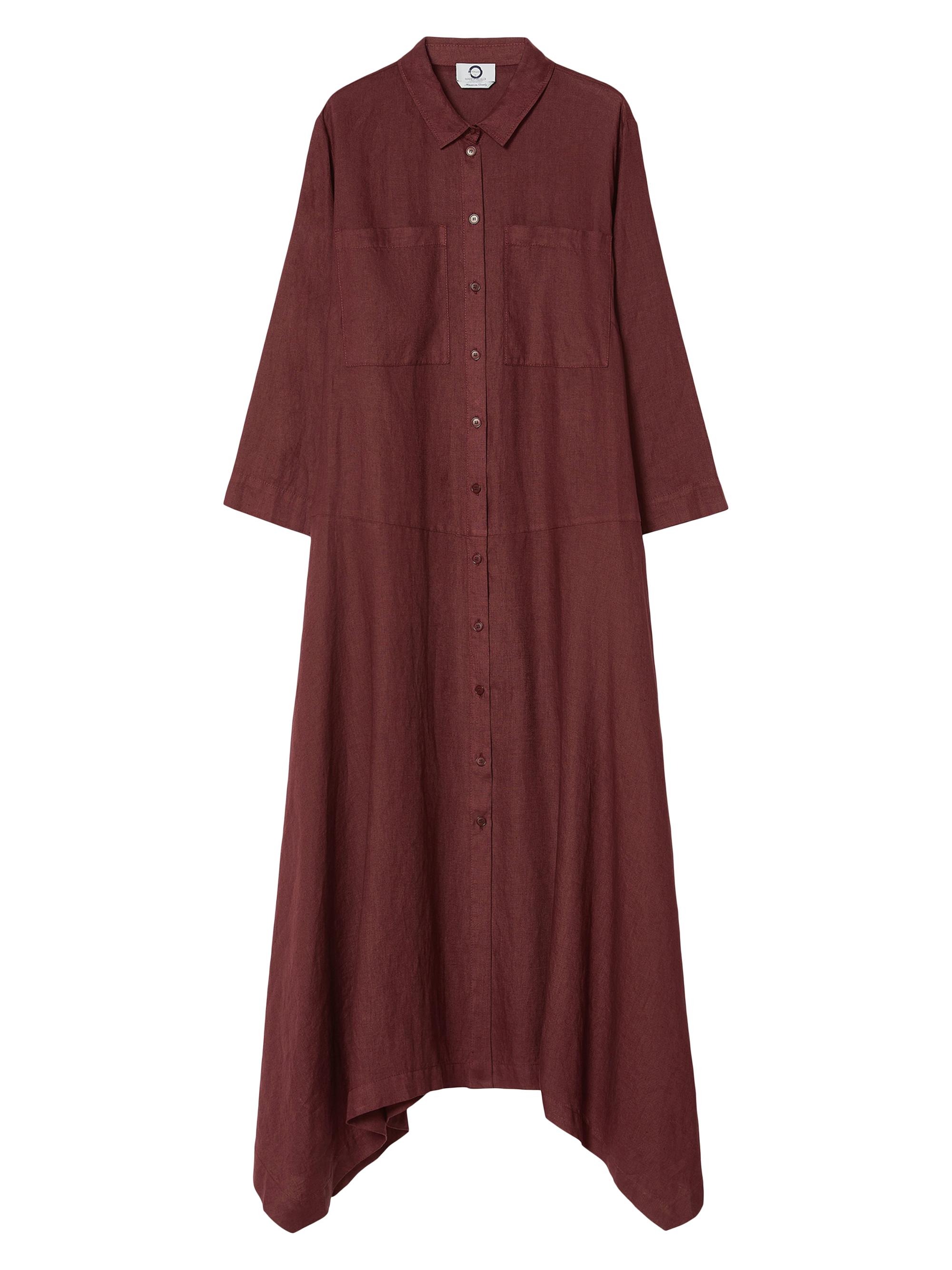 Marina Rinaldi Women's Linen Plain Weave Shirt Dress - Bordeaux