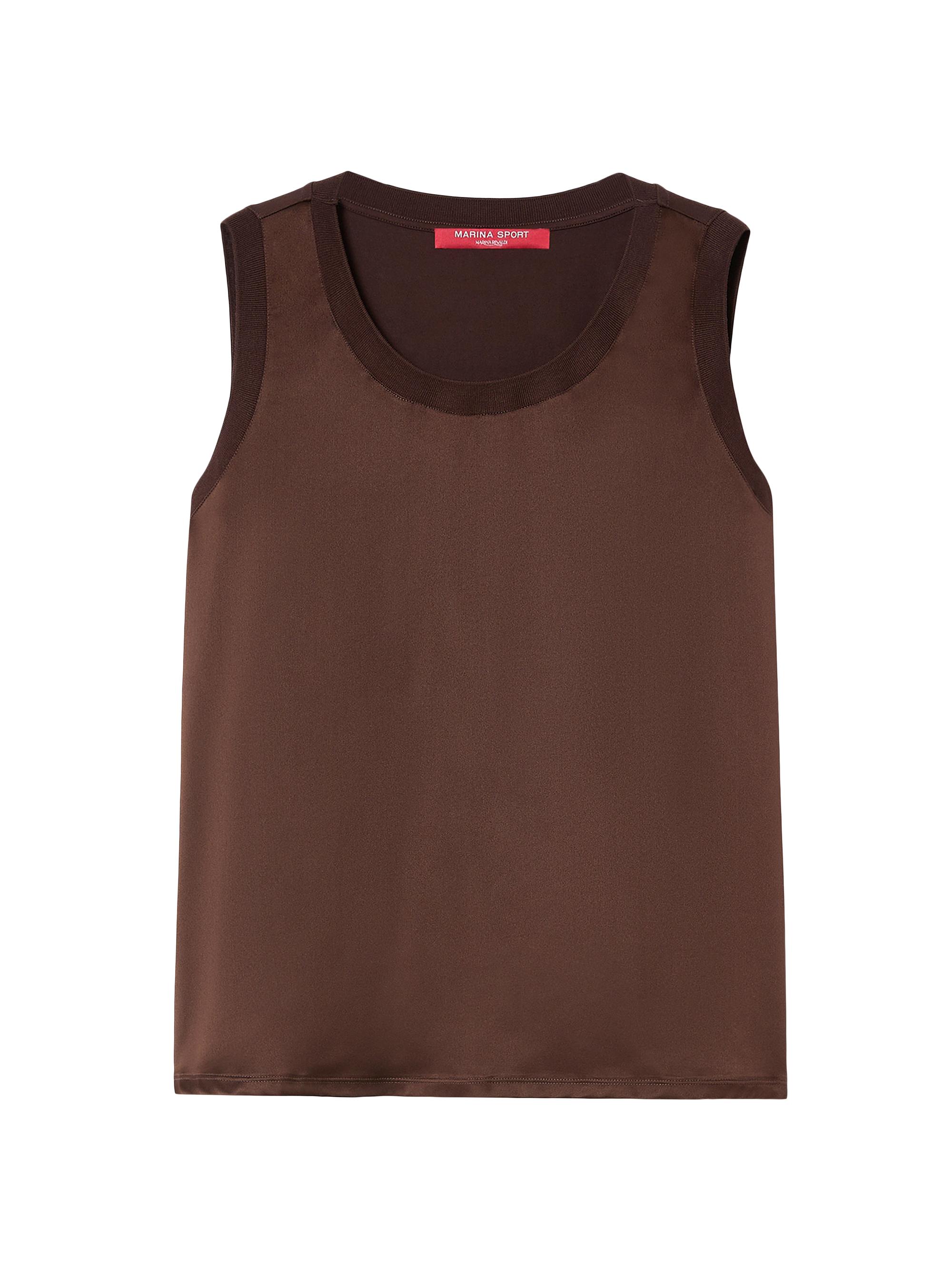 Marina Rinaldi Women's Jersey and Satin Top - Chocolate | Thumbnail 5