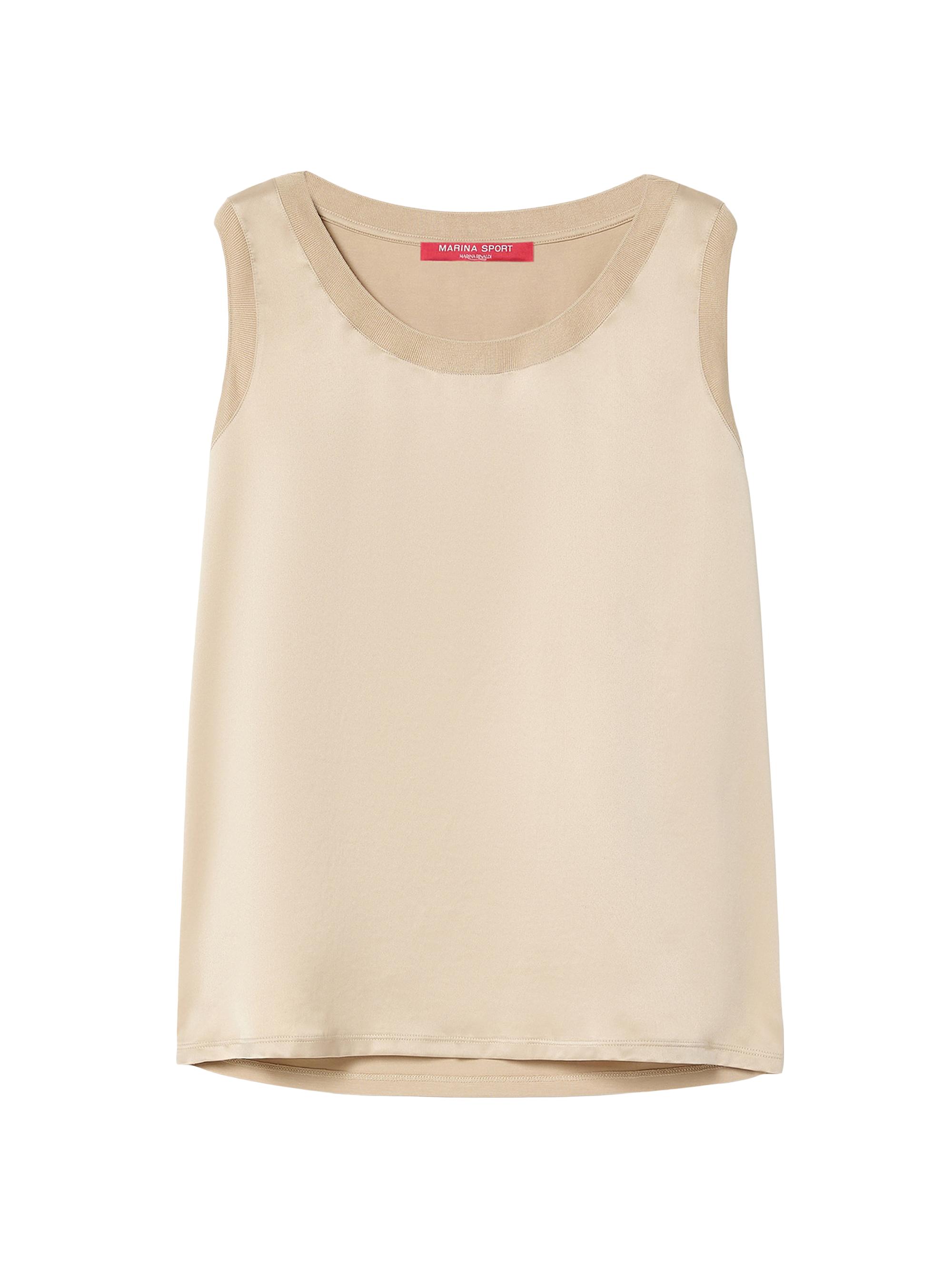 Marina Rinaldi Women's Jersey and Satin Top - Sand