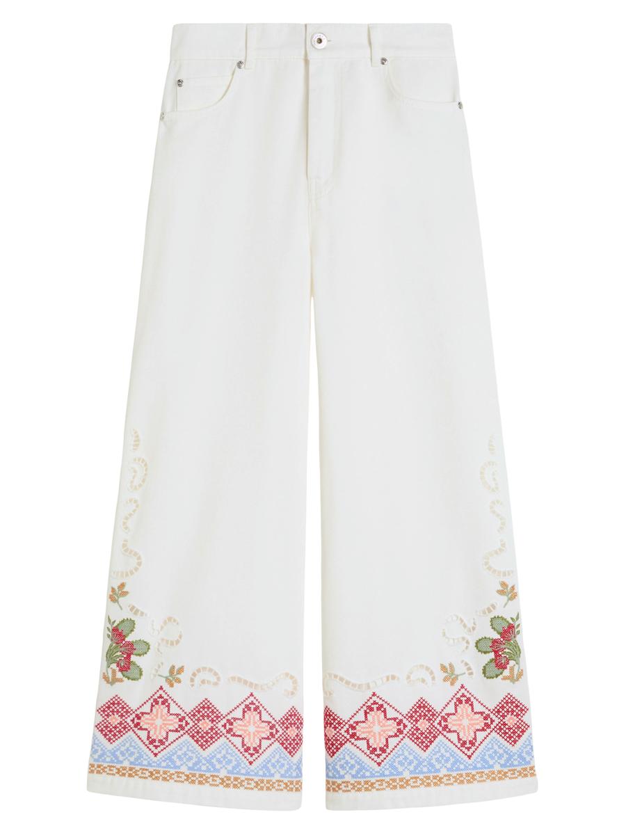 Weekend Max Mara Women's Cotton Bull Trousers In White