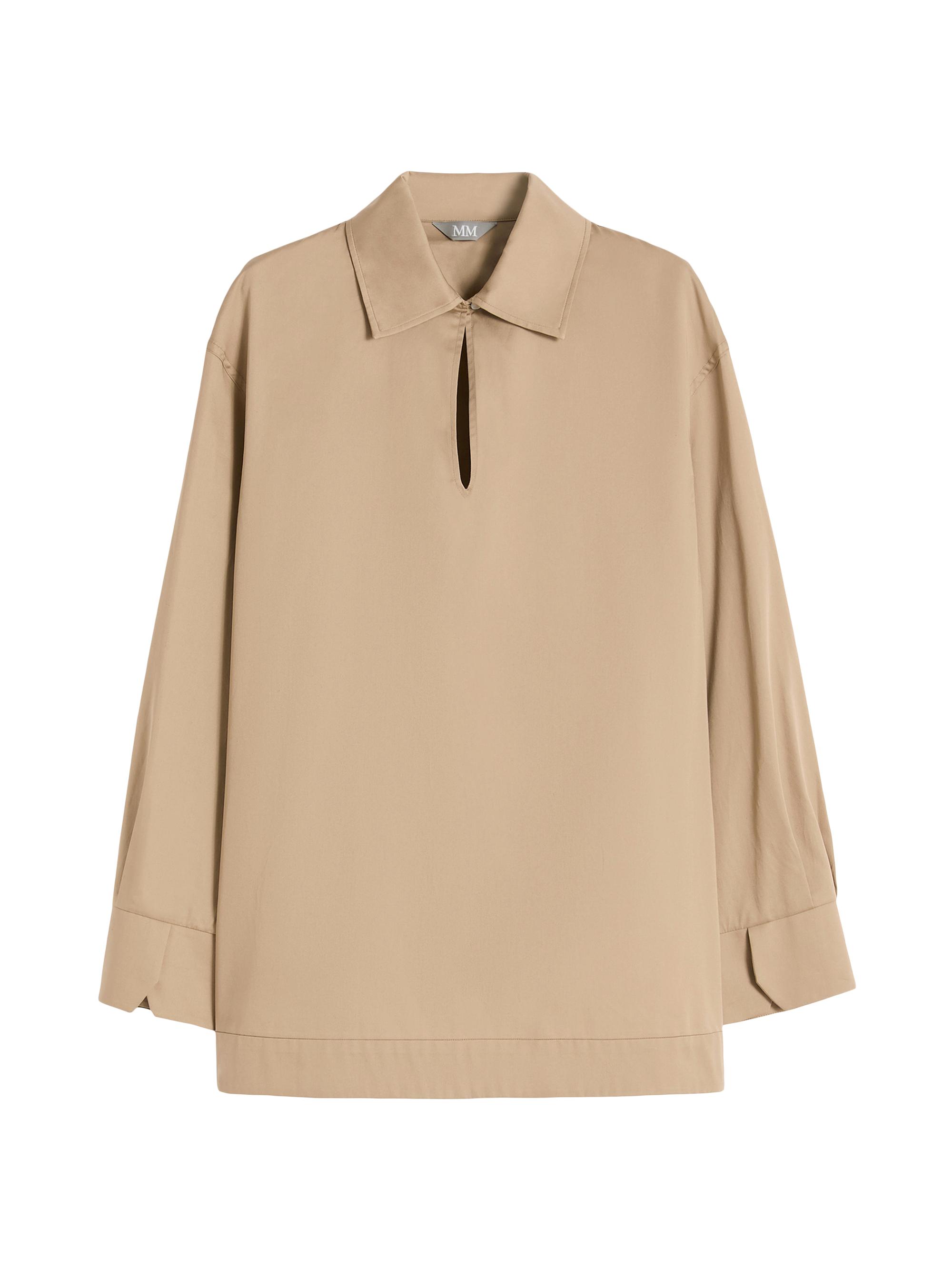 MM Max Mara Women's Cotton Satin Shirt - Beige