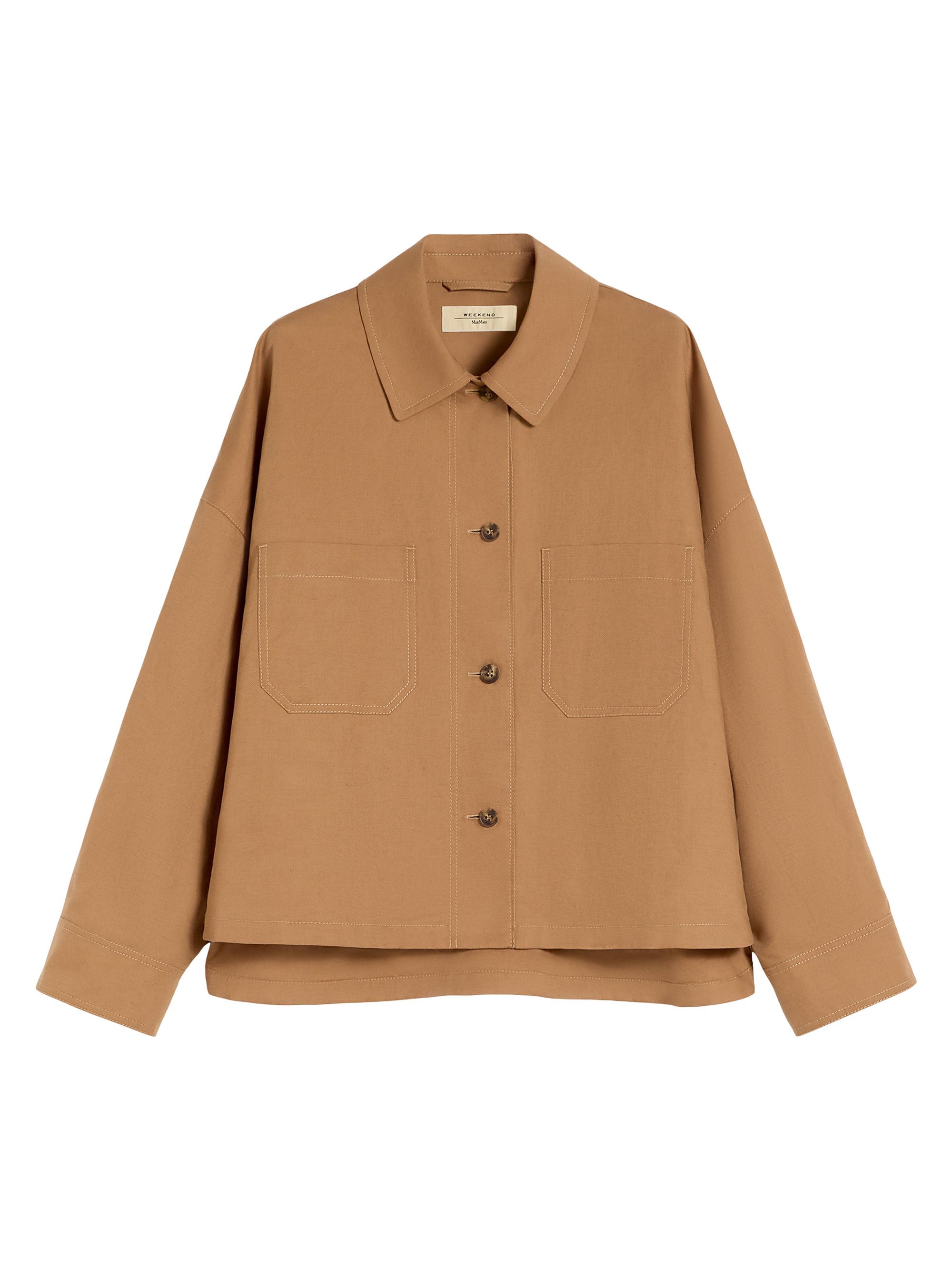 Weekend Max Mara Women's Linen and Cotton Basketweave Oversized Jacket - Tobacco