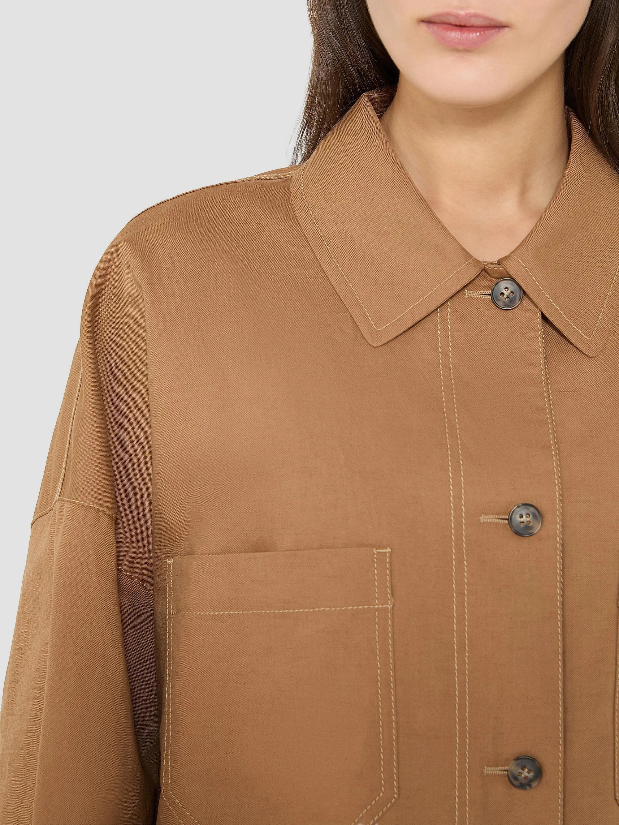 Weekend Max Mara Linen and Cotton Basketweave Oversized Jacket