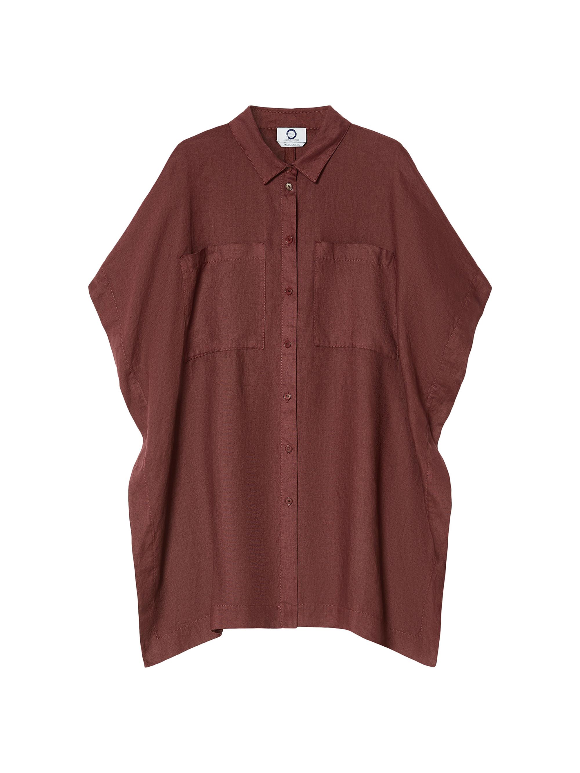 Marina Rinaldi Women's Linen Canvas Tunic - Bordeaux