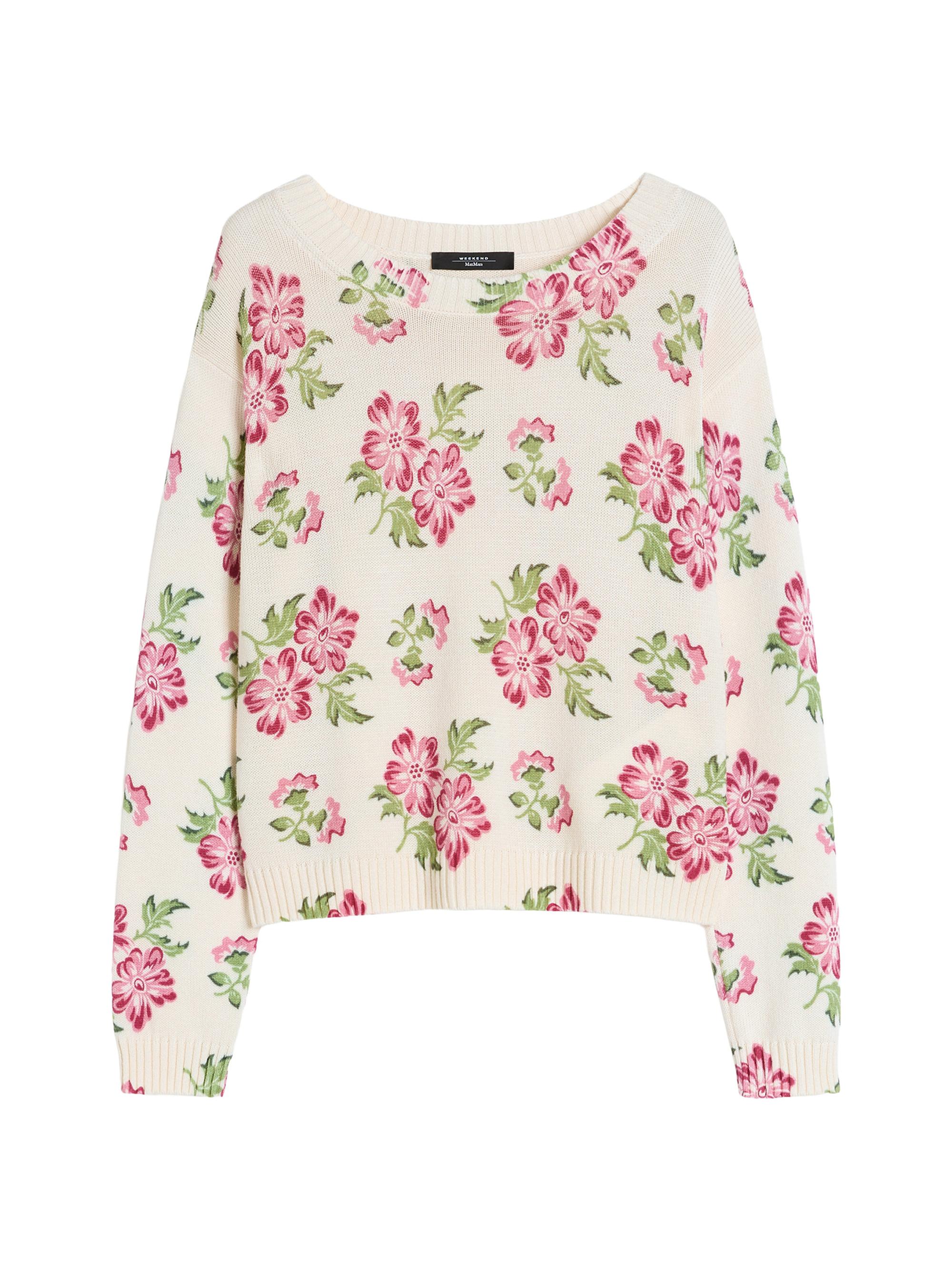 Weekend Max Mara Women's Floral Printed Cotton Jumper - Ecru
