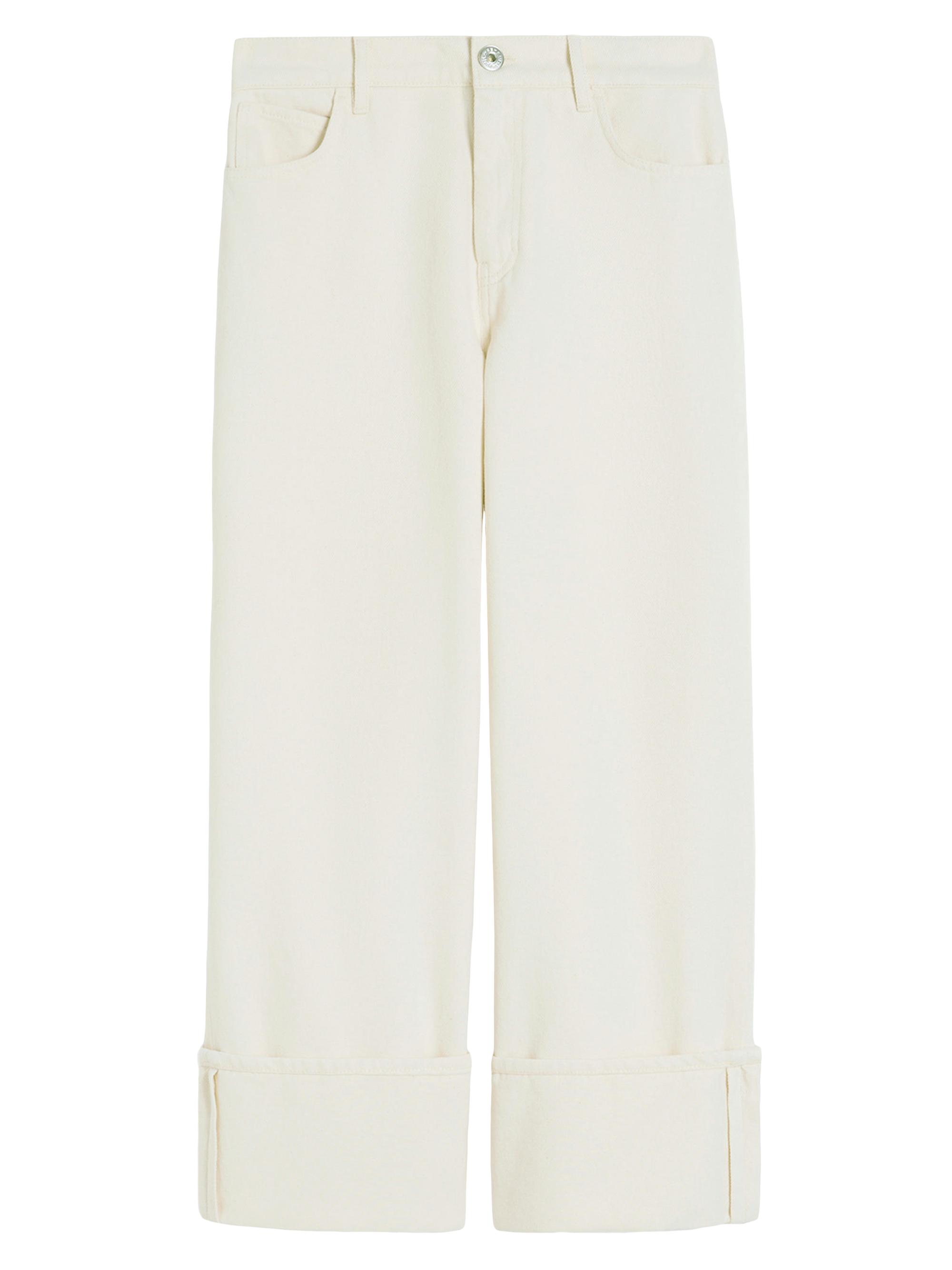 Weekend Max Mara Women's Cotton Bull Trousers With Turn Ups - Ecru