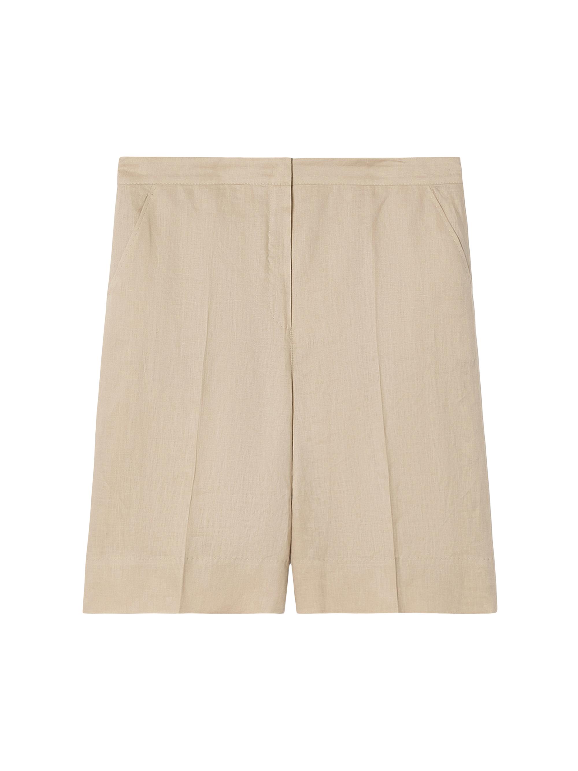 Marina Rinaldi Women's Linen Canvas Bermuda Shorts - Beige