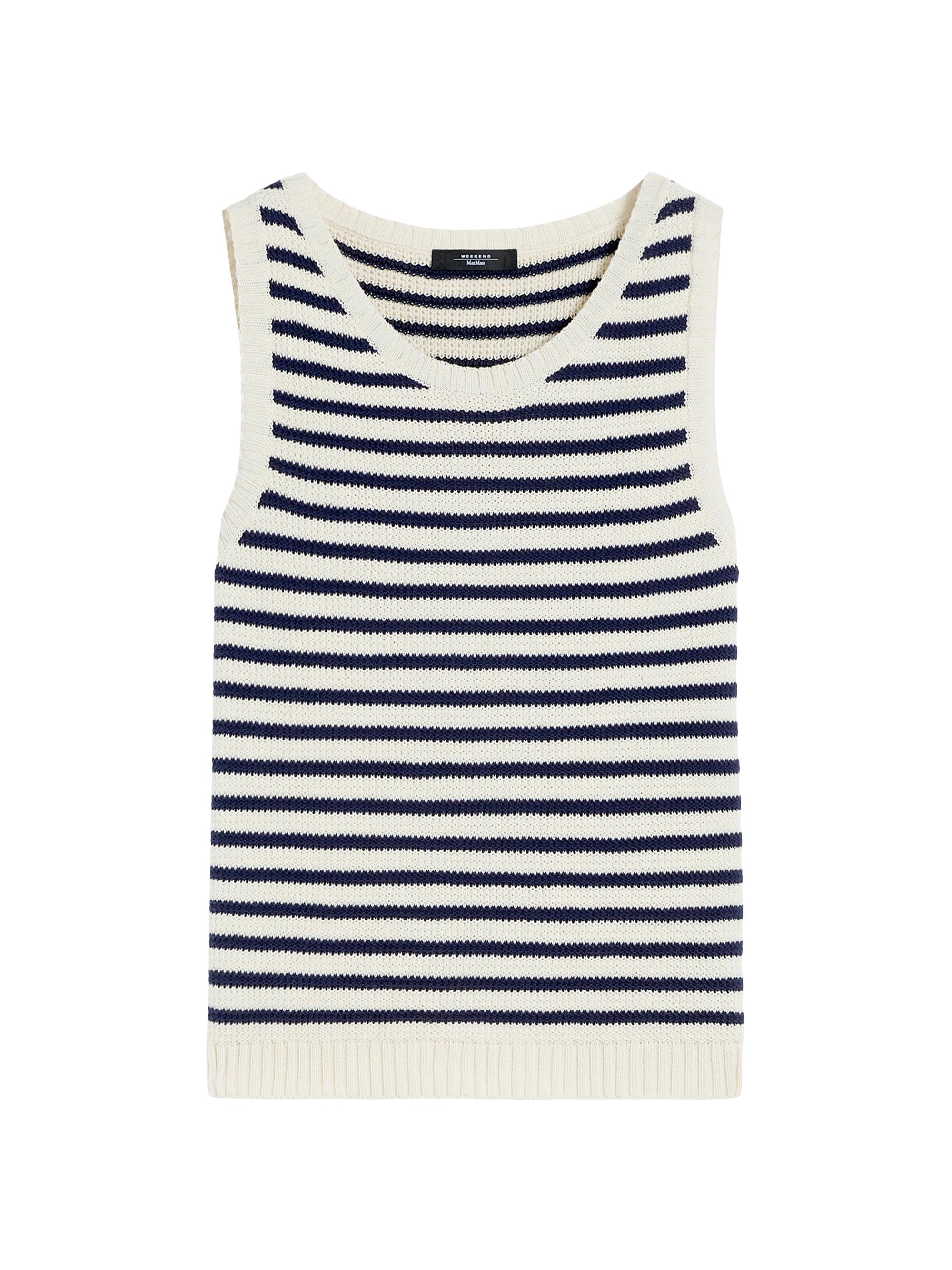 Weekend Max Mara Women's Ribbed Cotton Yarn Jumper - Navy