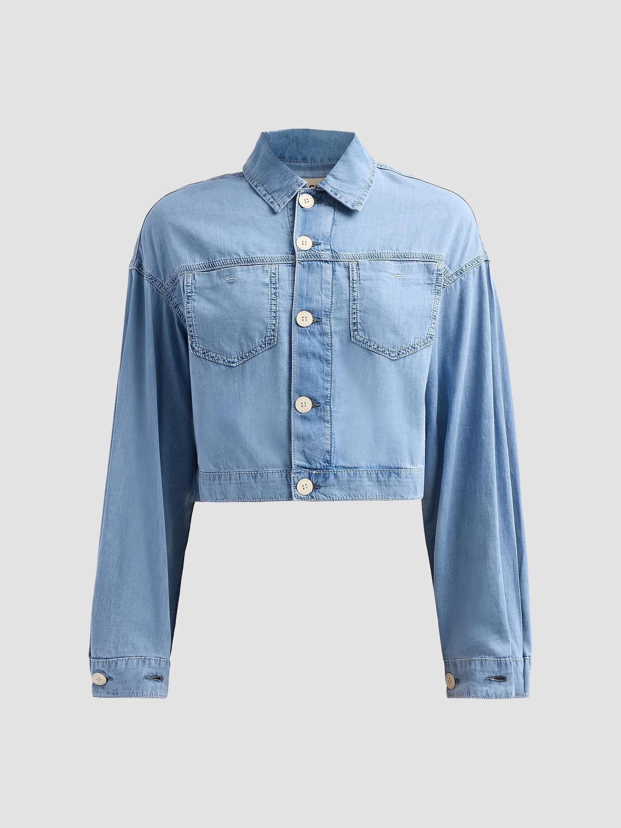 Paige Kiara Denim Crop Jacket | Saks Fifth Avenue