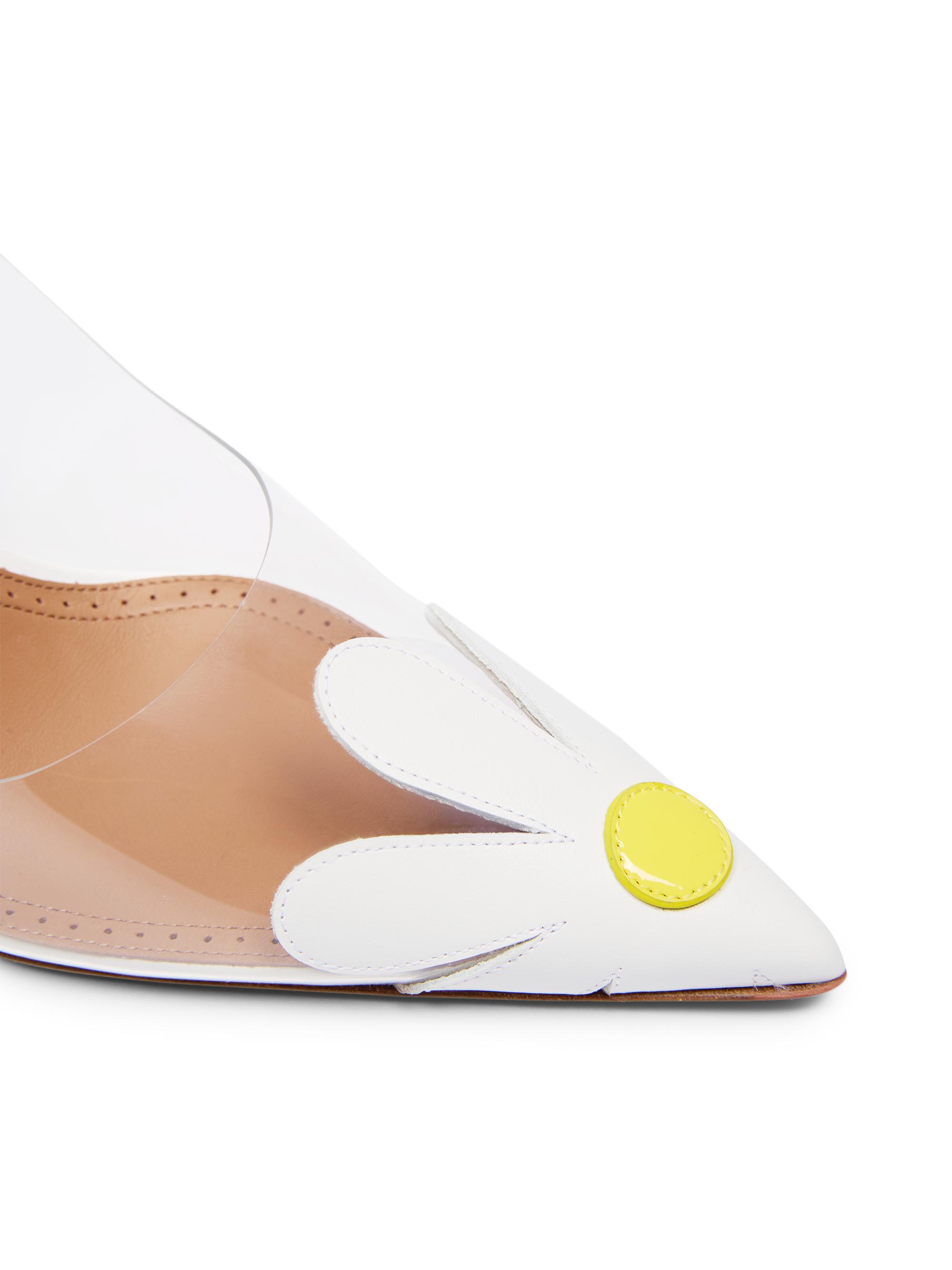 ALAIA Women's Bloom 90MM Slingback Pumps - Citron Blanc | Thumbnail 5