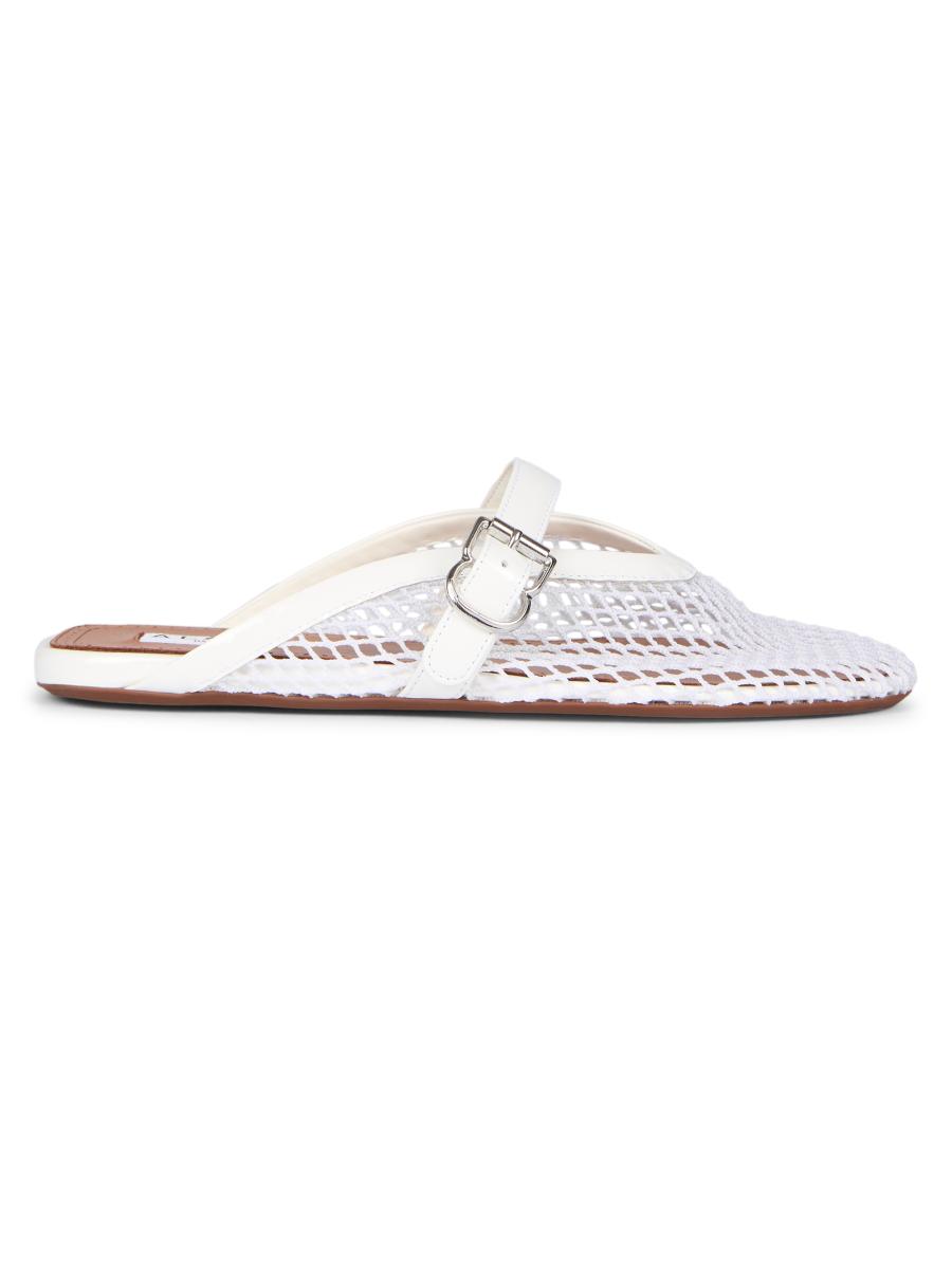 Alaïa Women's Open-knit Fishnet Flat Mules In Multi