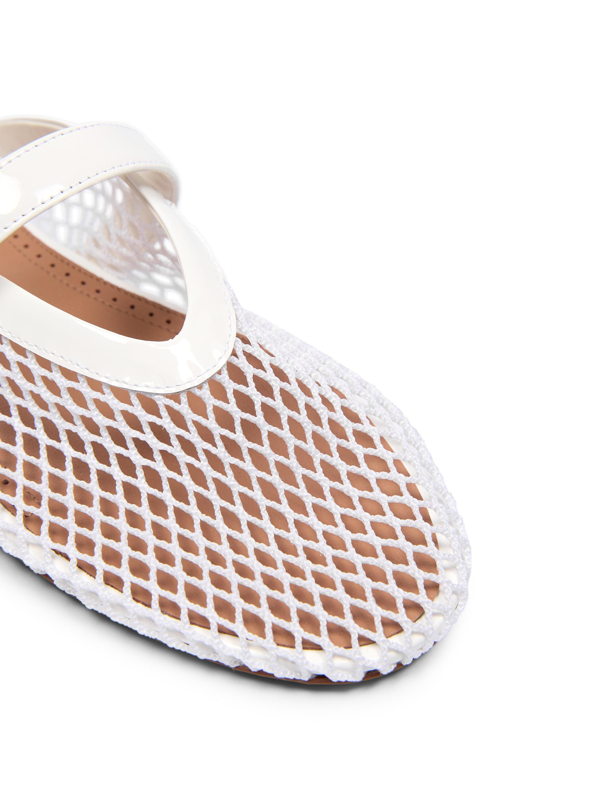 ALAIA Women's Open-Knit Fishnet Flat Mules - Blanc Optique | Thumbnail 5