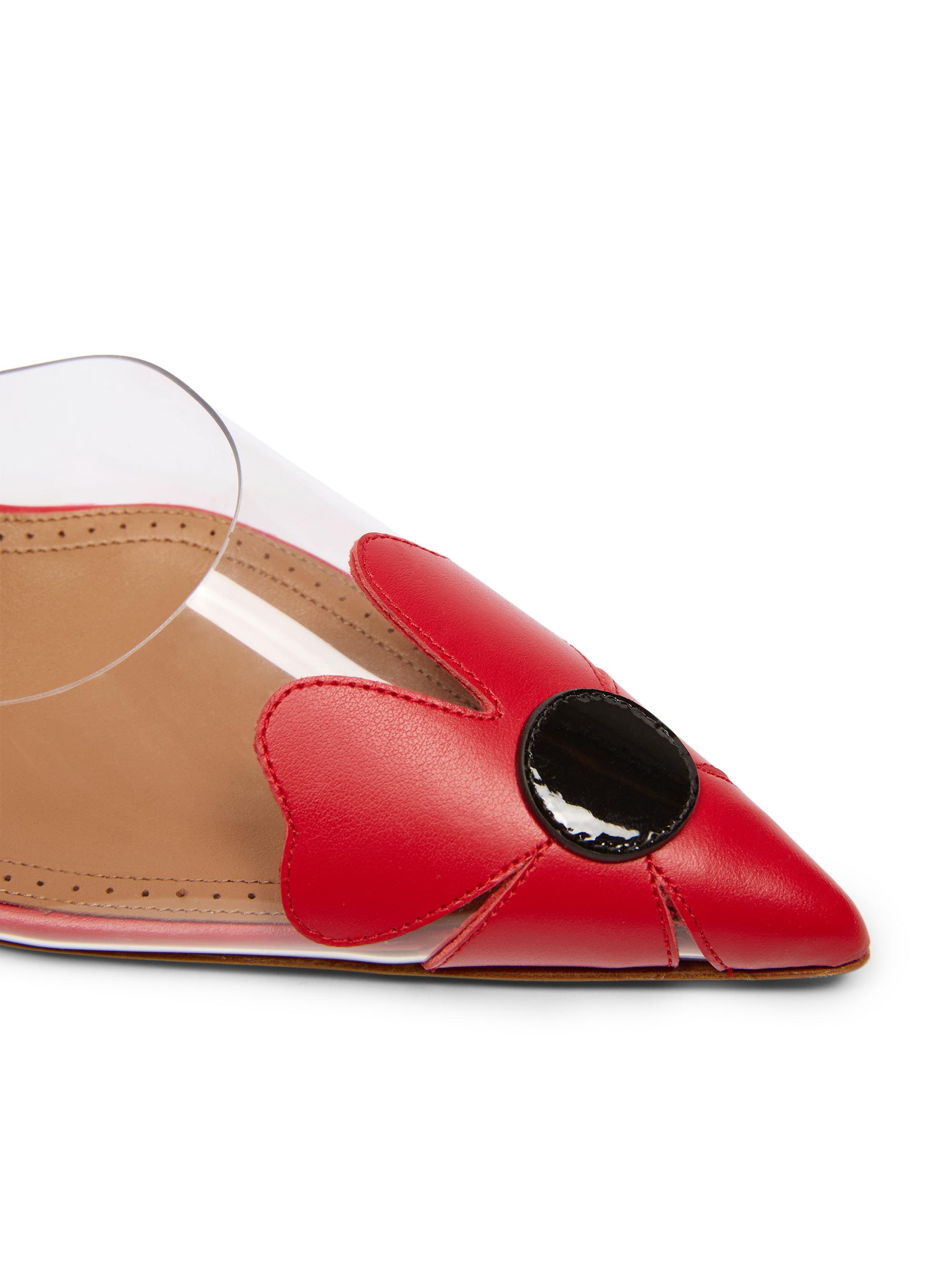 ALAIA Women's Bloom 60MM Flower-Appliqué Leather Mules - Rouge Noir | Thumbnail 5