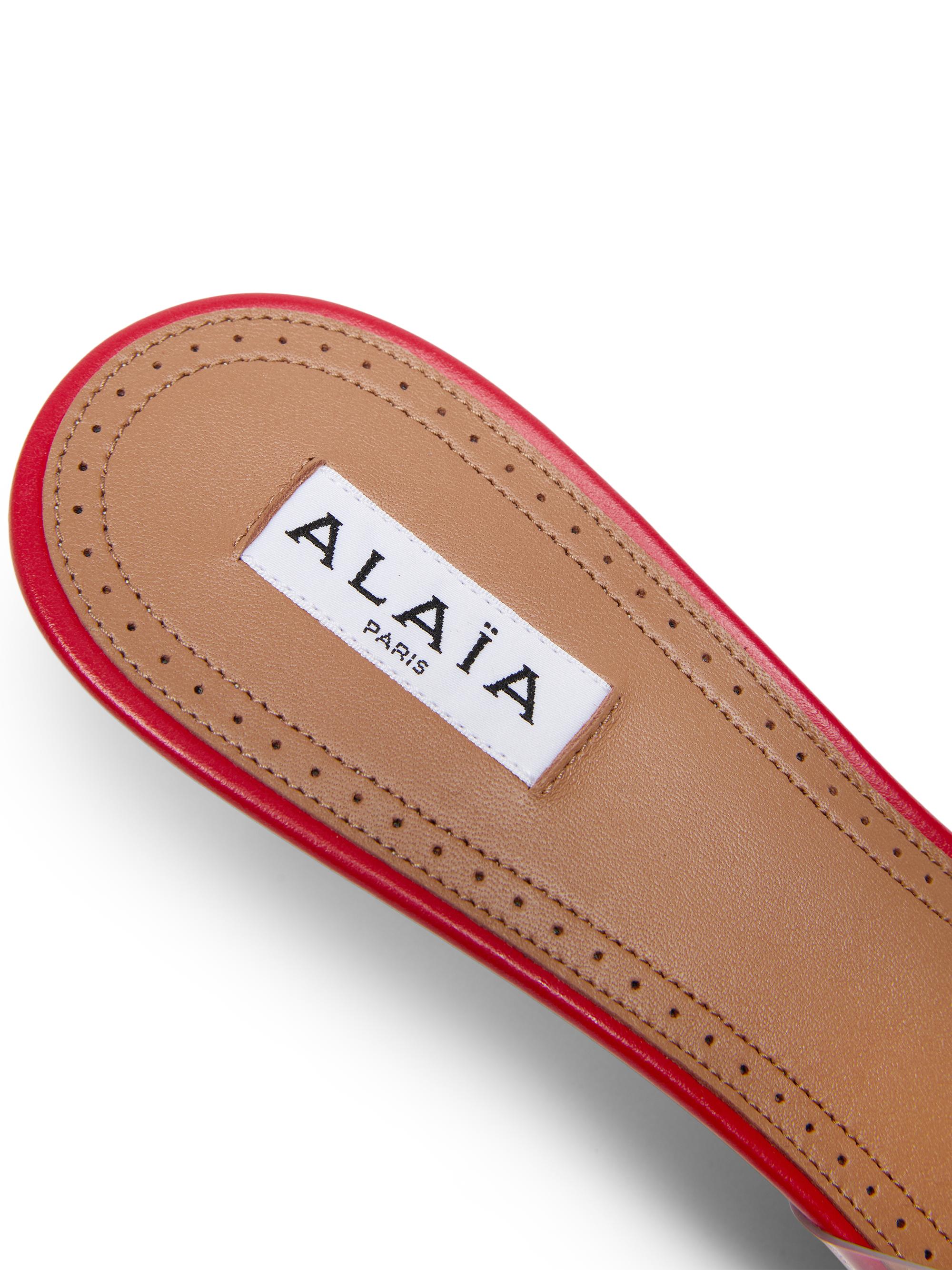 ALAIA Women's Bloom 60MM Flower-Appliqué Leather Mules - Rouge Noir | Thumbnail 6