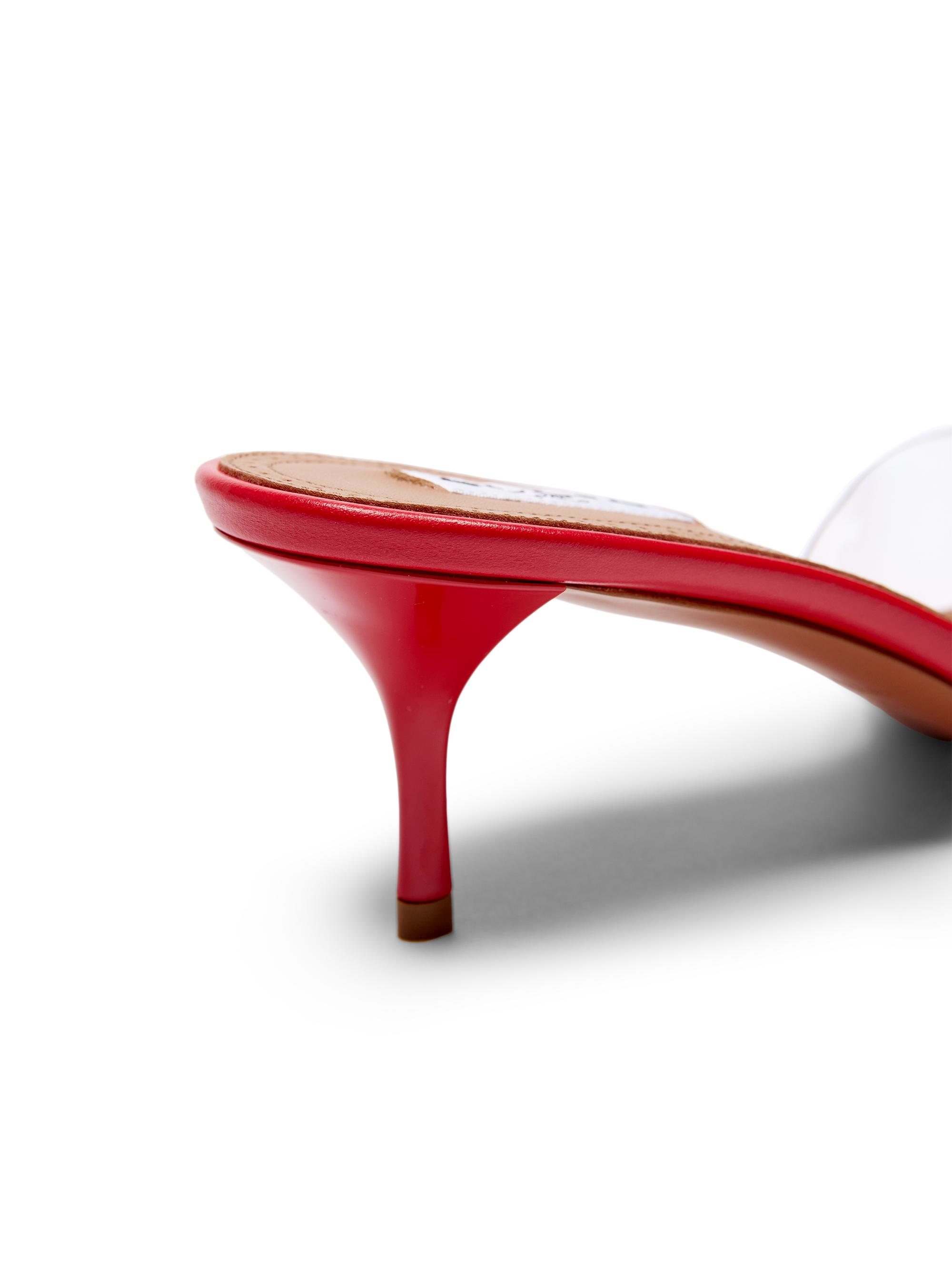 ALAIA Women's Bloom 60MM Flower-Appliqué Leather Mules - Rouge Noir | Thumbnail 7