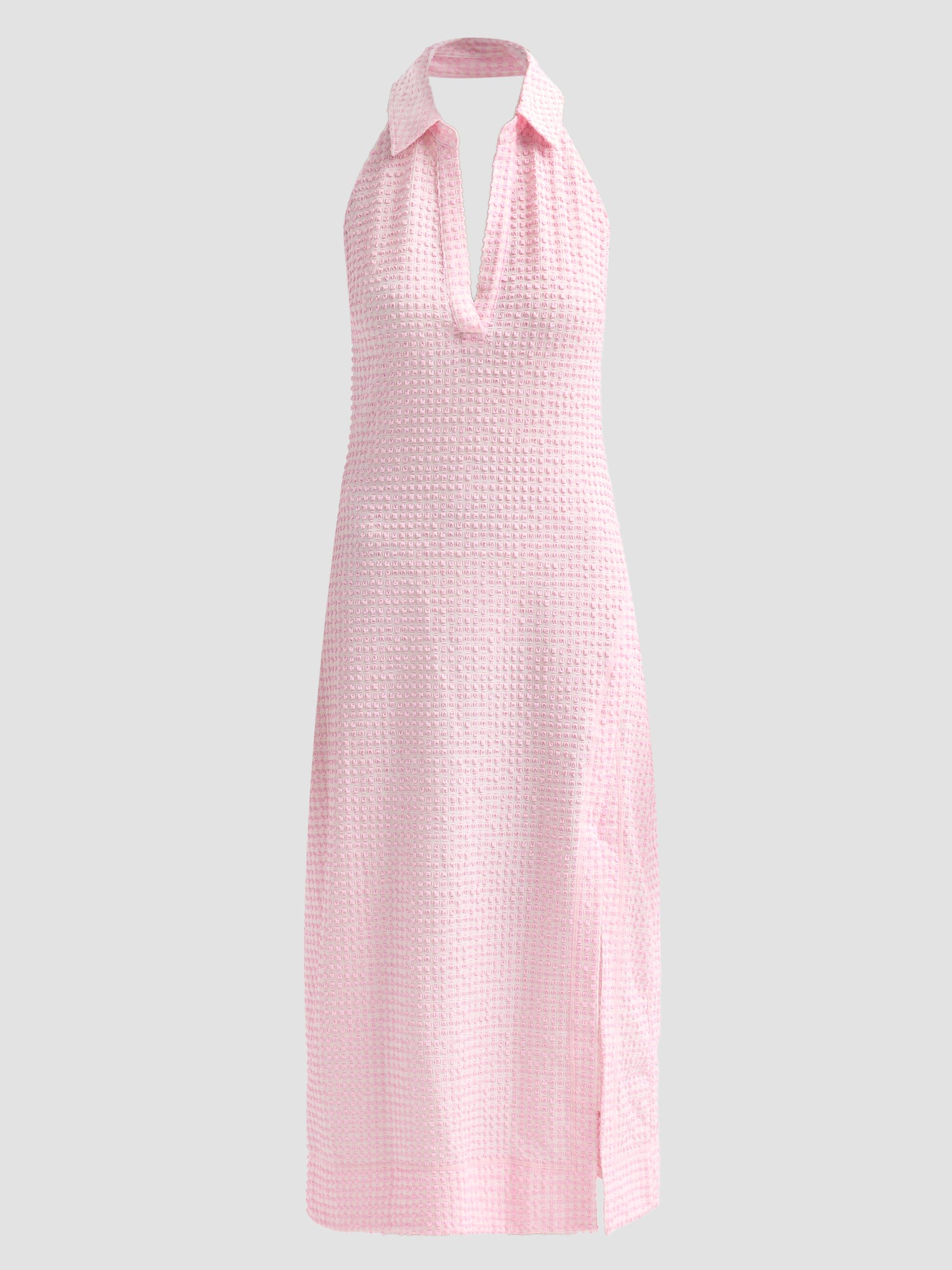 SIMKHAI Women's Clairmont Seersucker Halter Midi Dress - Daisy | Thumbnail 6