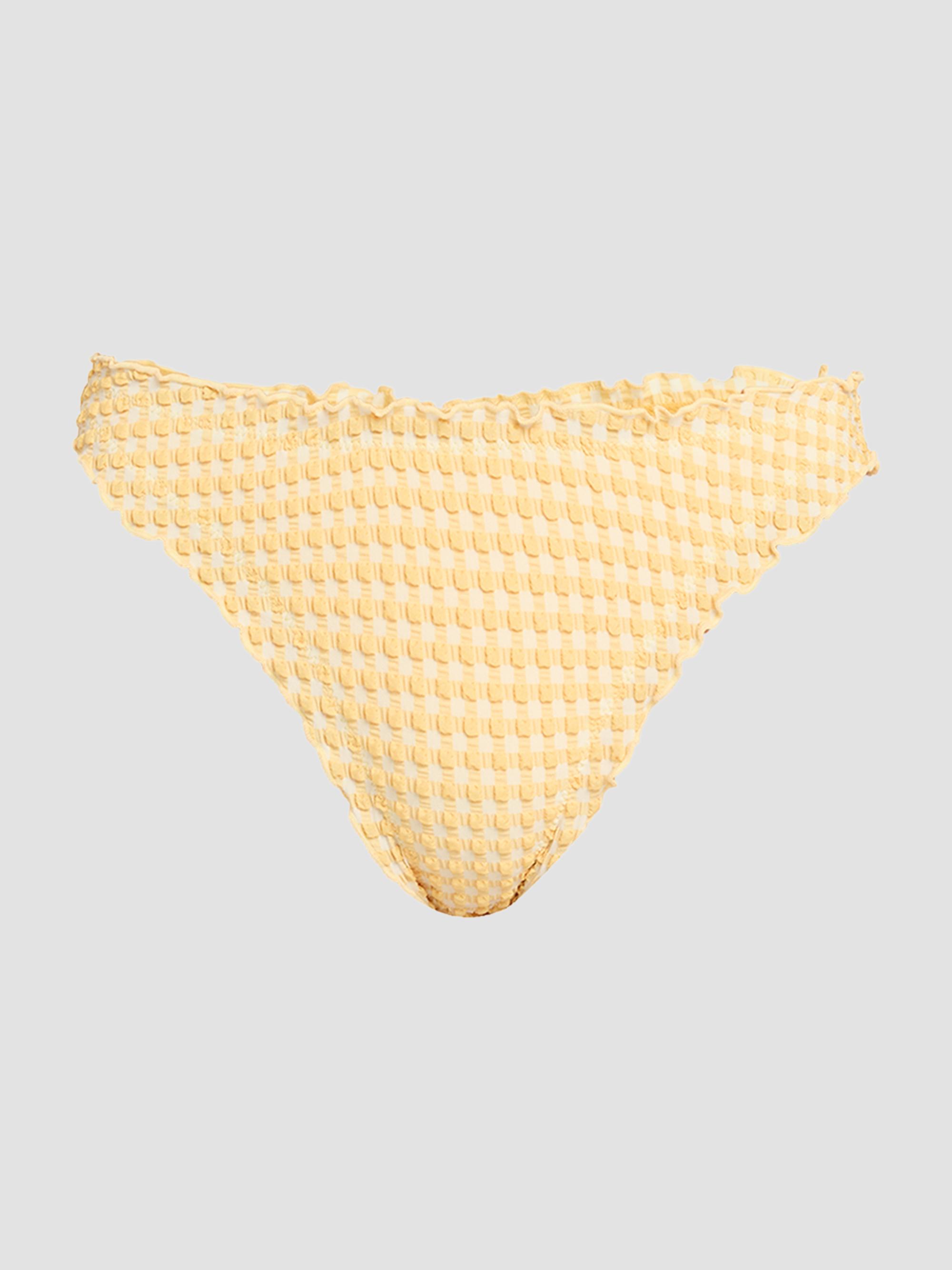 SIMKHAI Women's Maelie Gingham Bikini Bottom - Mango Multi | Thumbnail 5