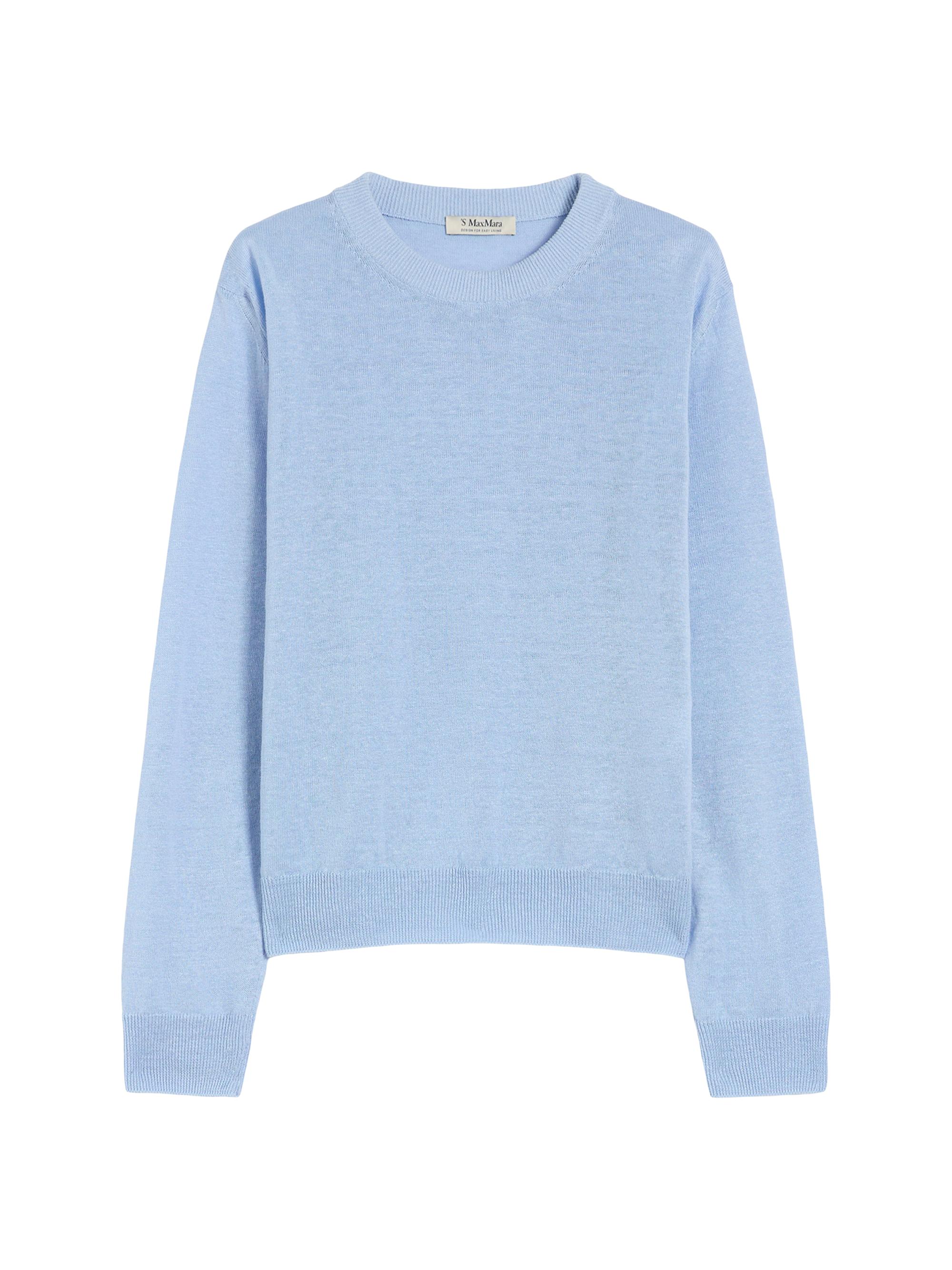 Max Mara Women's Linen Yarn Crew Neck Sweater - Sky Blue