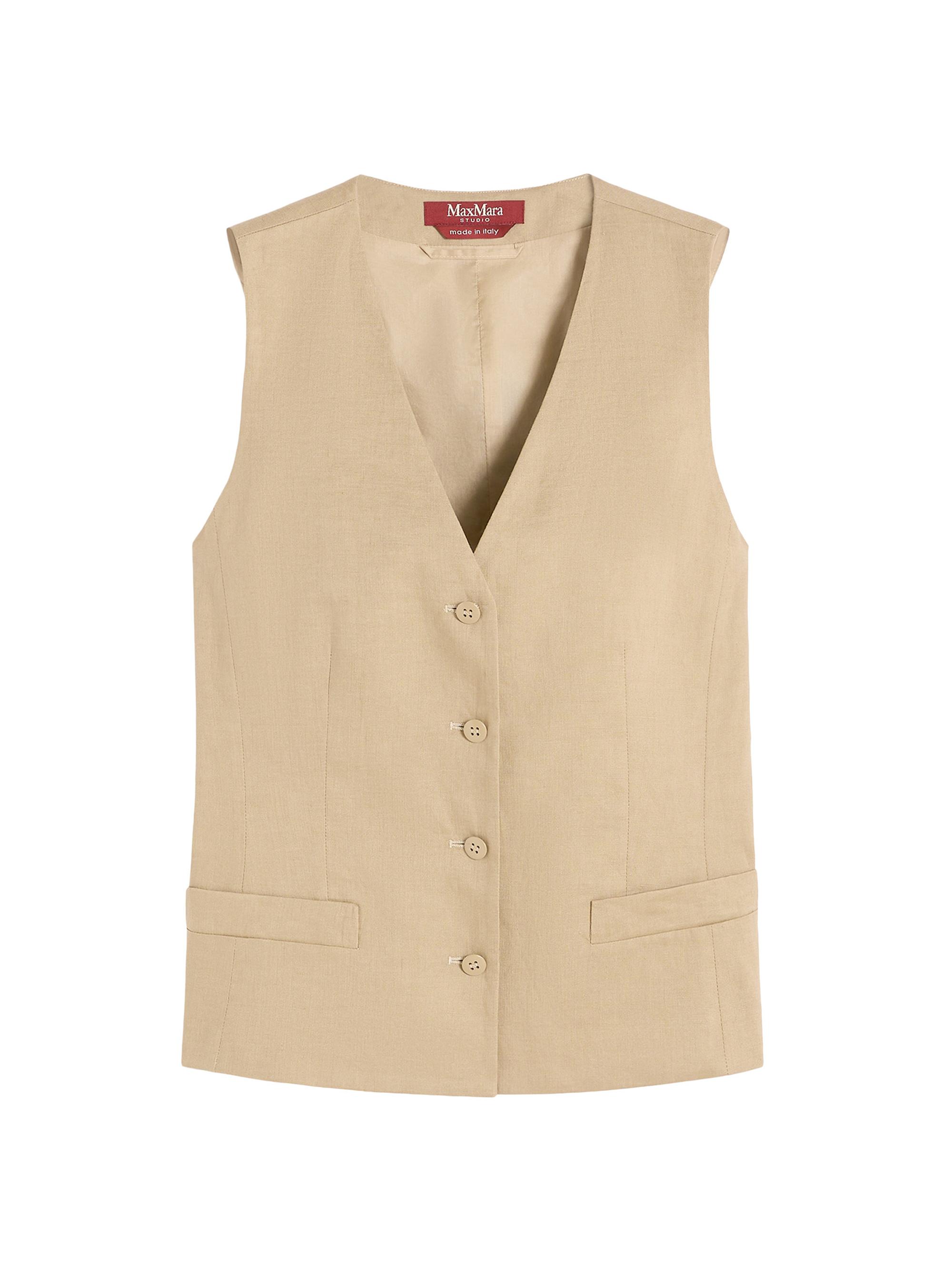 Max Mara Women's Linen Canvas Gilet - Colonial
