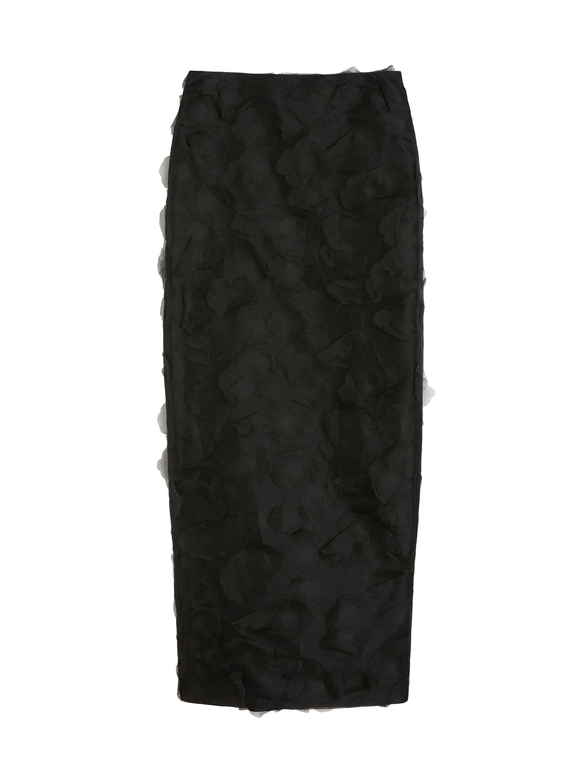 Max Mara Women's Silk Jacquard Maxi Skirt - Black