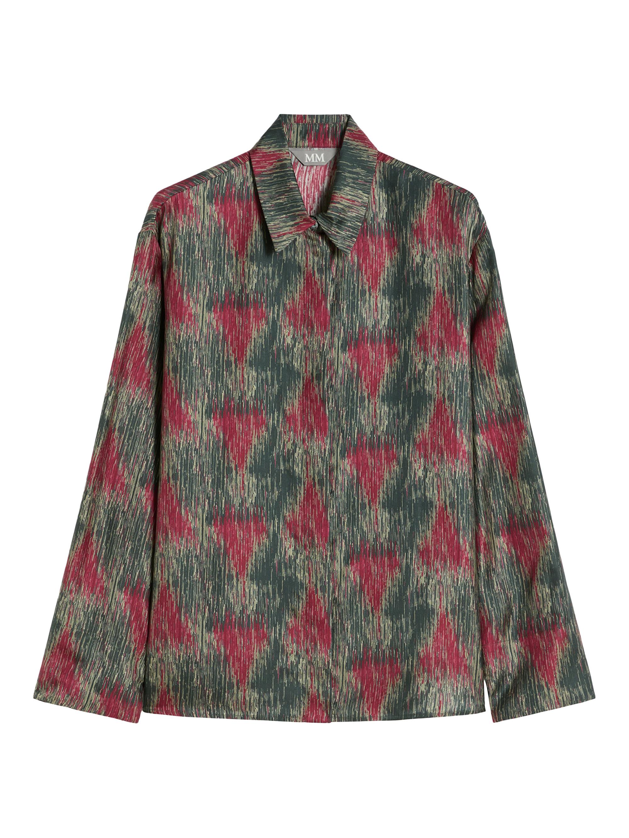 MM Max Mara Women's Printed Silk Shirt - Dark Grey