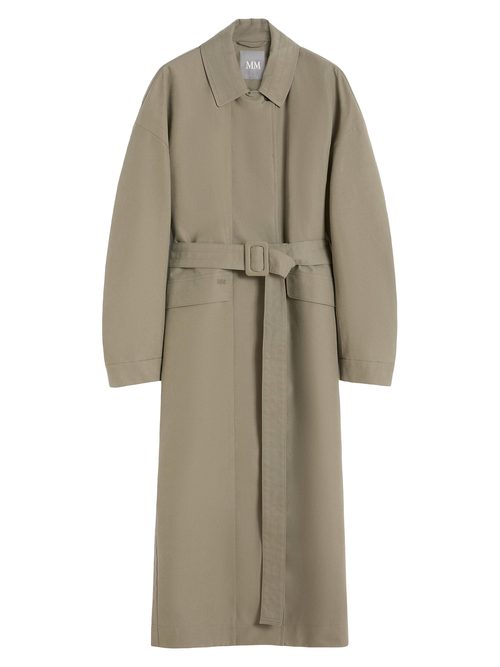 MM Max Mara Women's Water Repellent Gabardine Trench Coat - Horn Grey Green