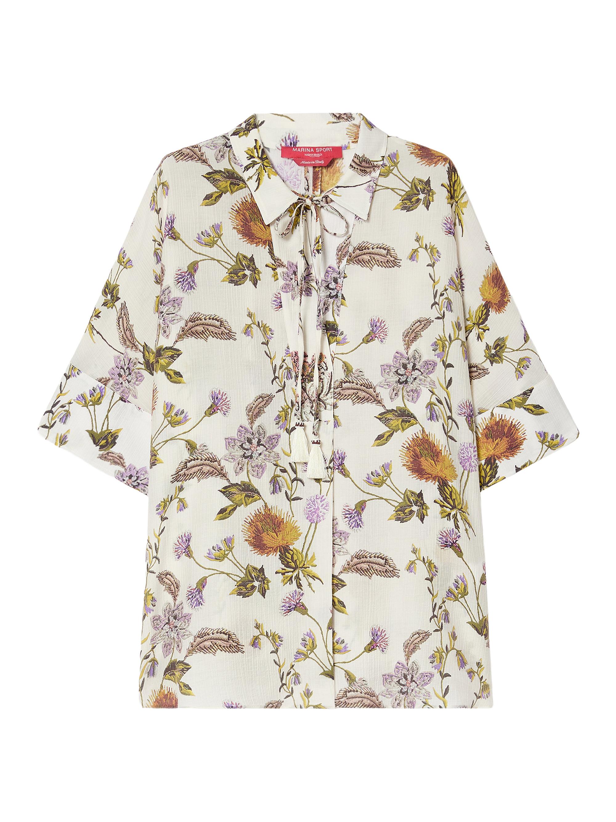Marina Rinaldi Women's Oversized Crepon Shirt - White