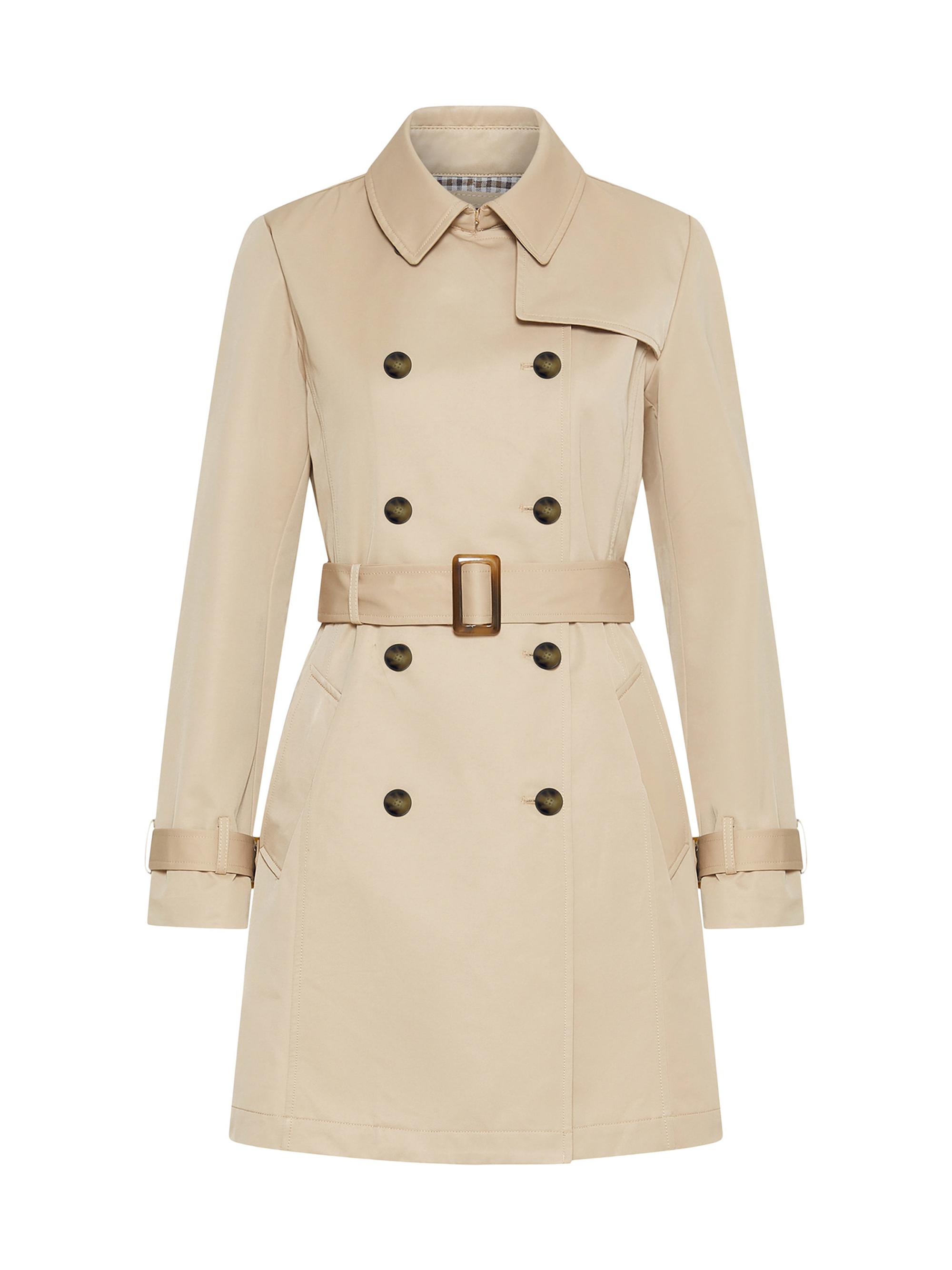Marella Women's Double Breasted Technical Cotton Trench Coat - Natural