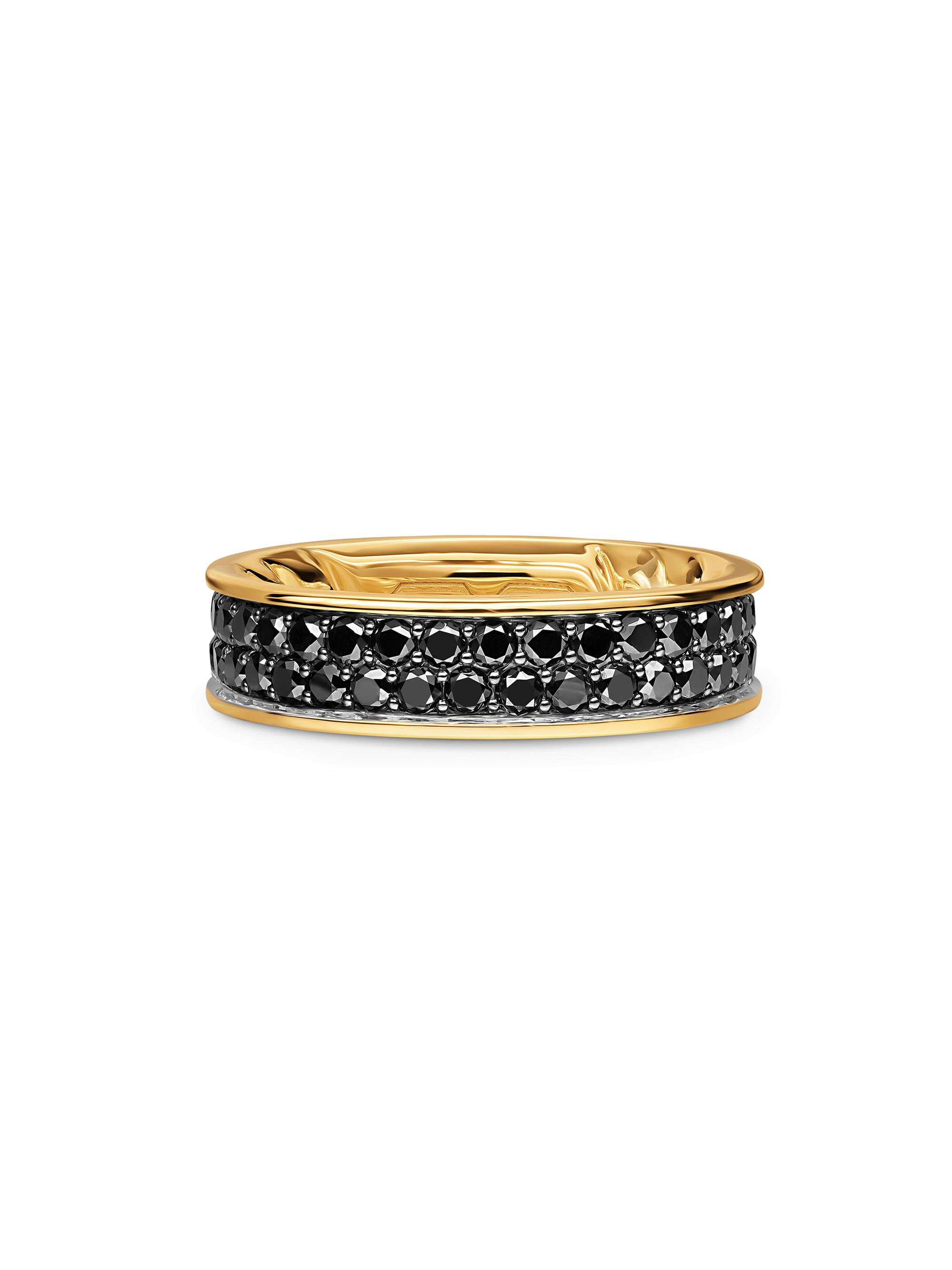 David Yurman Men's Streamline Band Ring in 18K Yellow Gold - Diamond