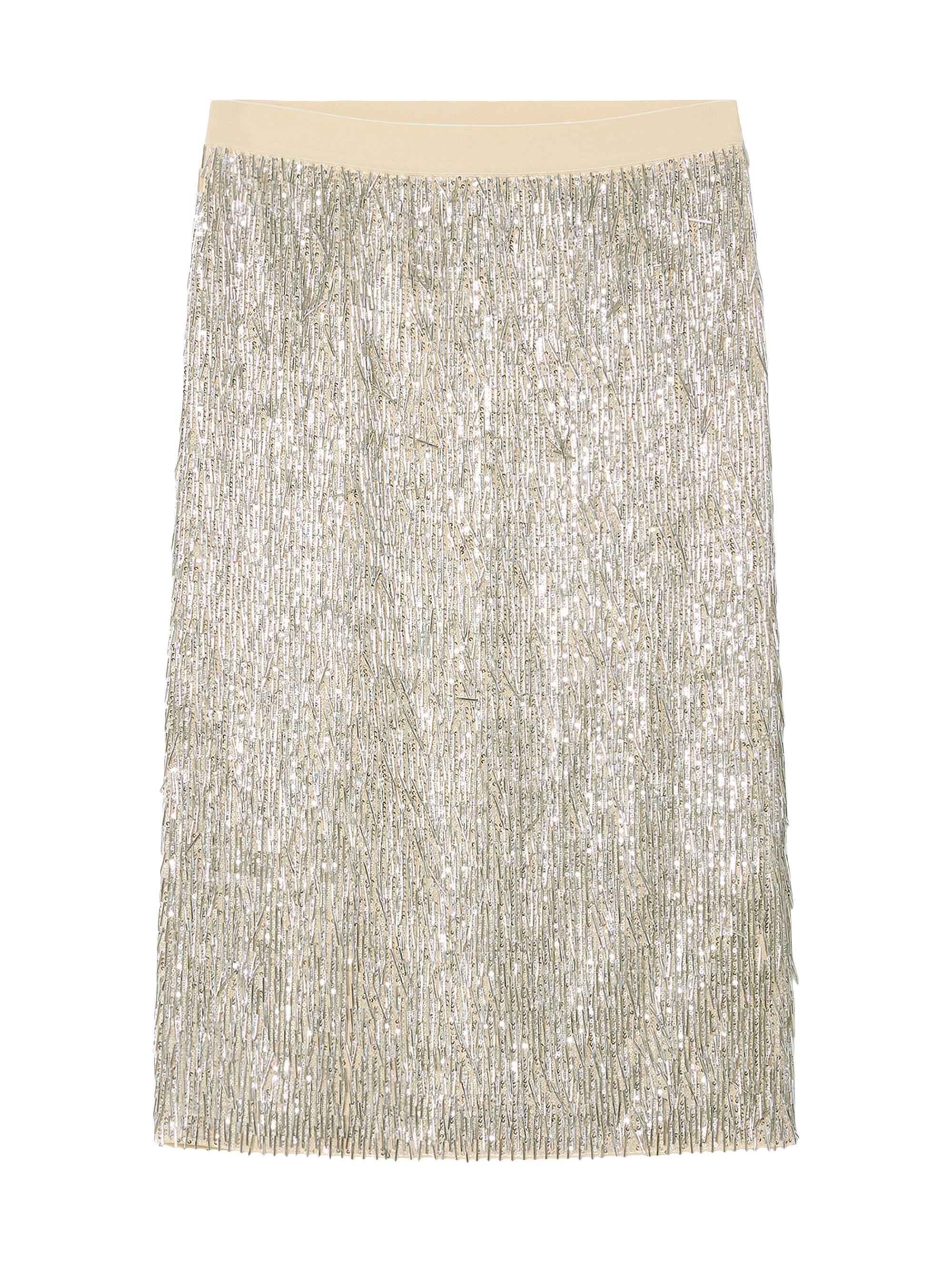 Marina Rinaldi Women's Sequinned Tulle Skirt - Silver