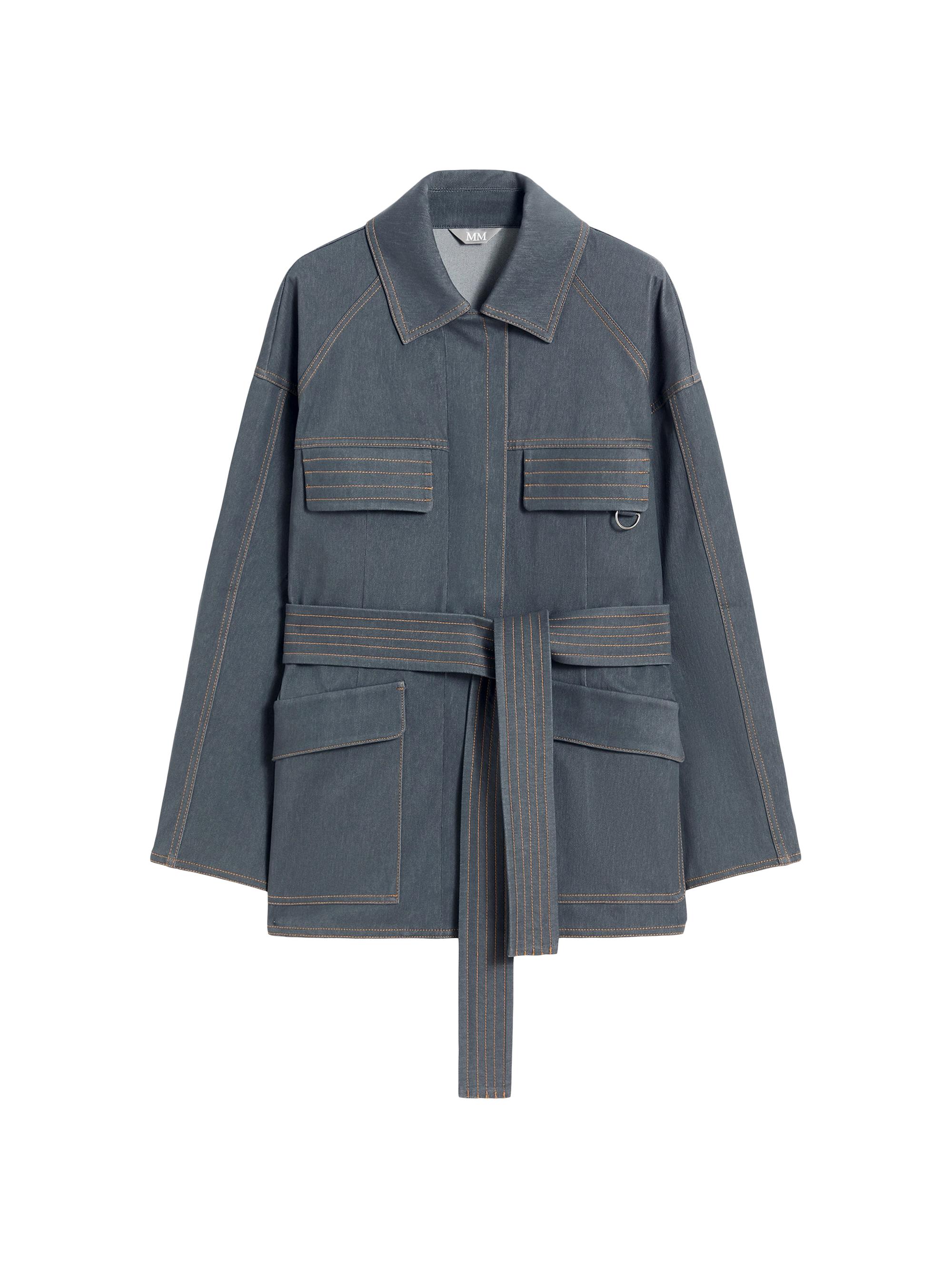MM Max Mara Women's Denim Jersey Saharan Jacket - Dark Grey