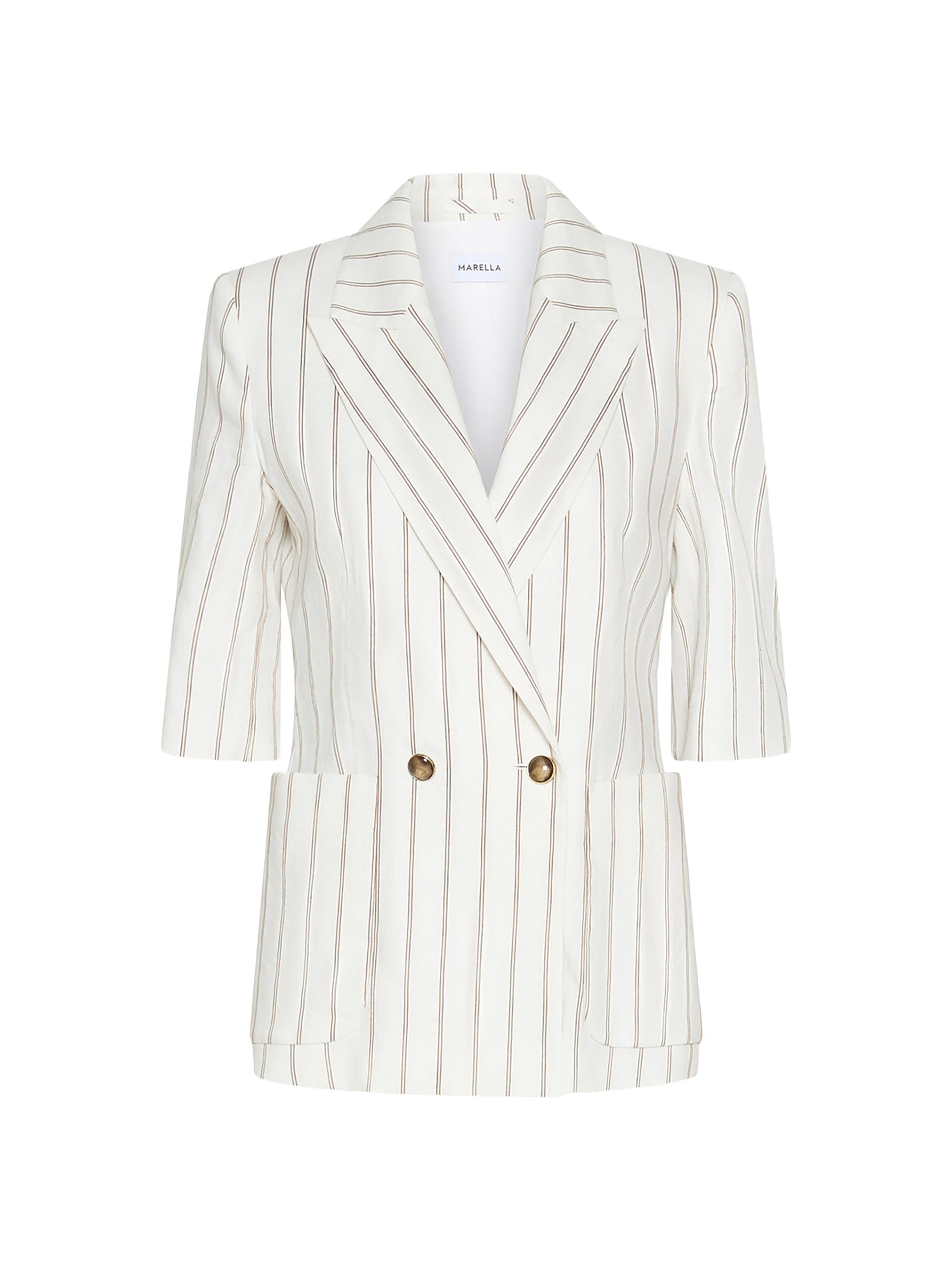Marella Women's Straight Linen Blazer - White | Thumbnail 6